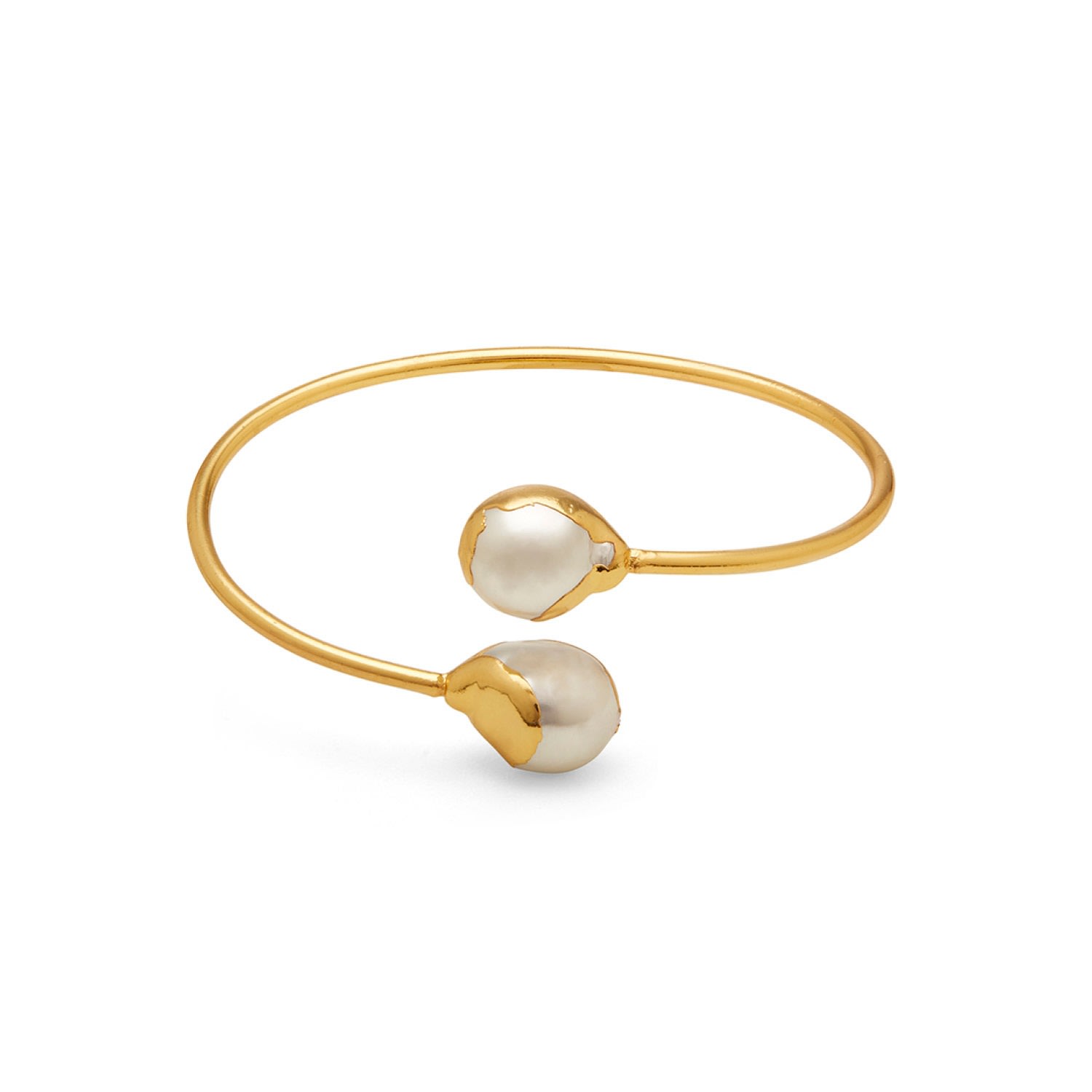 Women’s Adjustable Gold Riva Bracelet With Baroque Pearls Dhwani Bansal