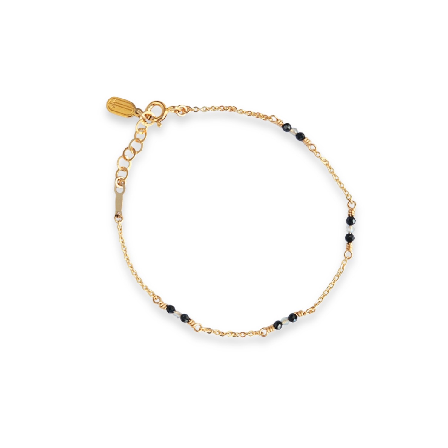 Inari Jewellery Women's Black / Gold Amarus Bracelet – Gold-filled With Black Spinel & Labradorite