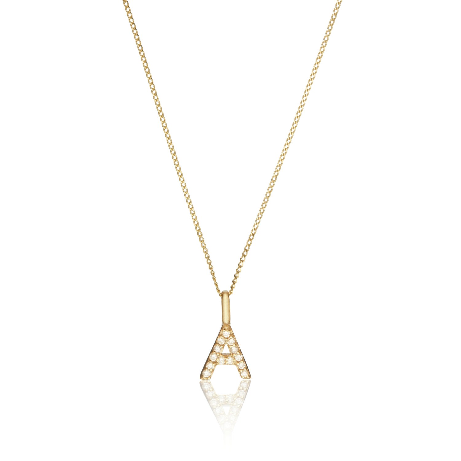 Lily & Roo Women's Solid Gold Genuine Diamond Initial Letter Necklace In Gold