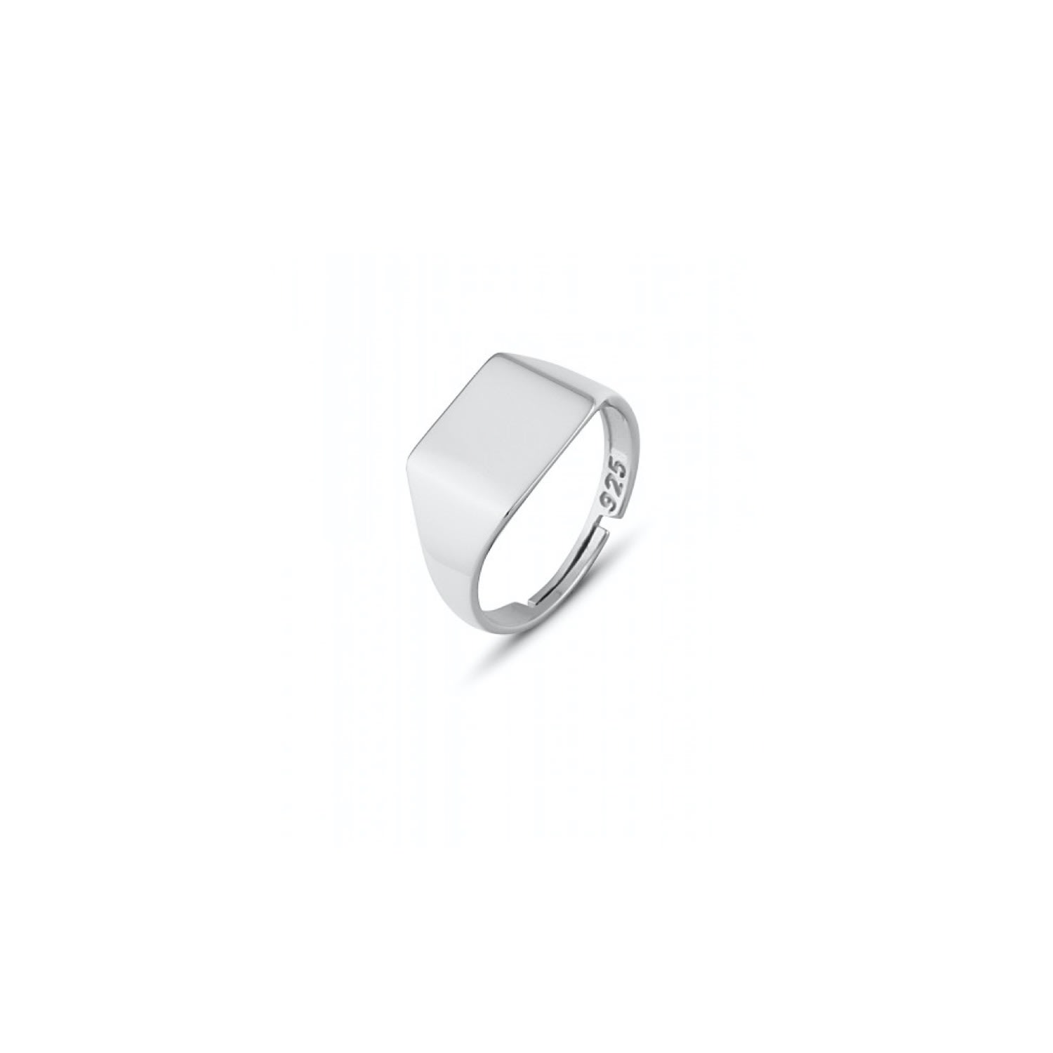 Women’s Signature Rectangular Sterling Silver Signet Ring - Silver Spero London