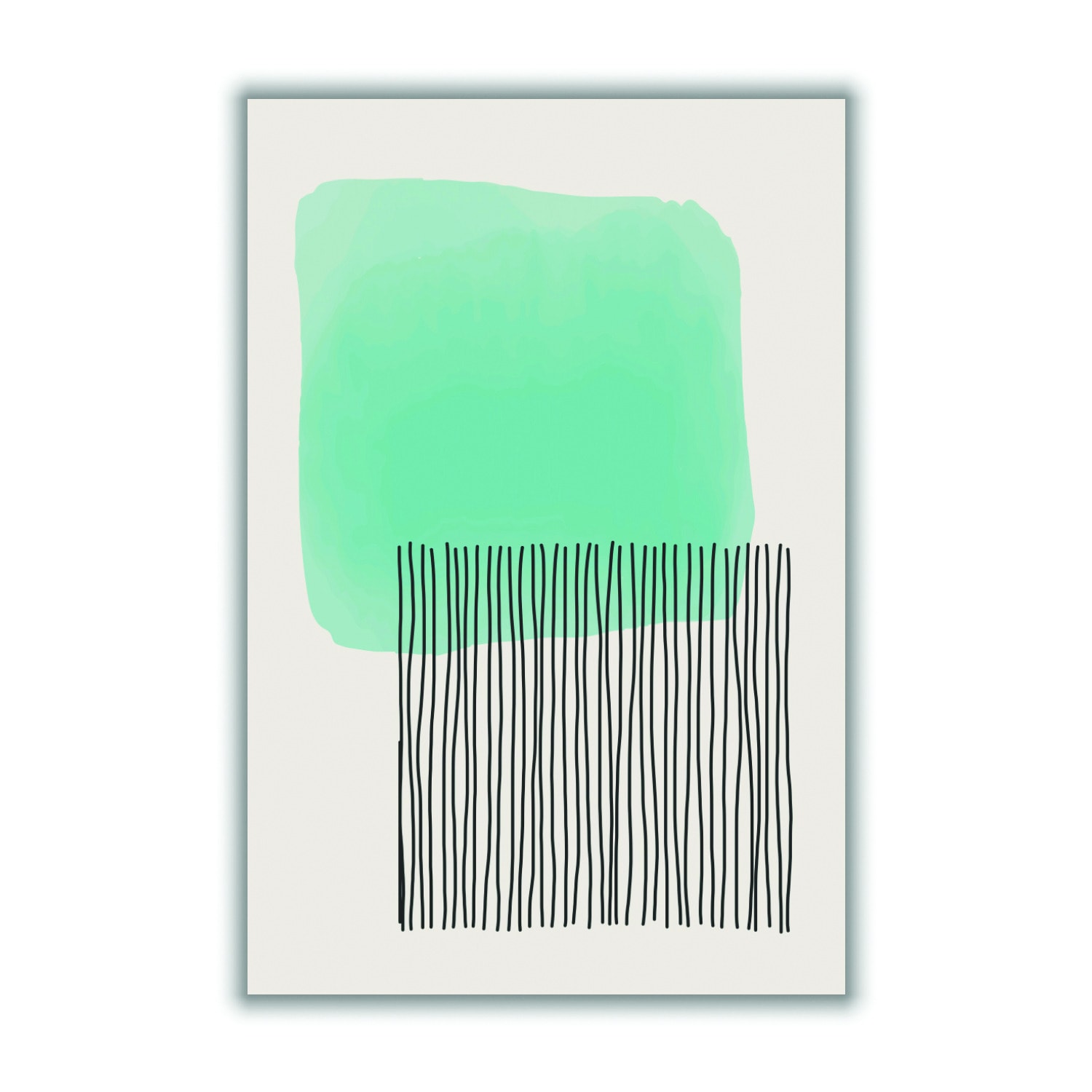 Light Green Abstract #4 A4 210 X 297Mm Stanley Print House