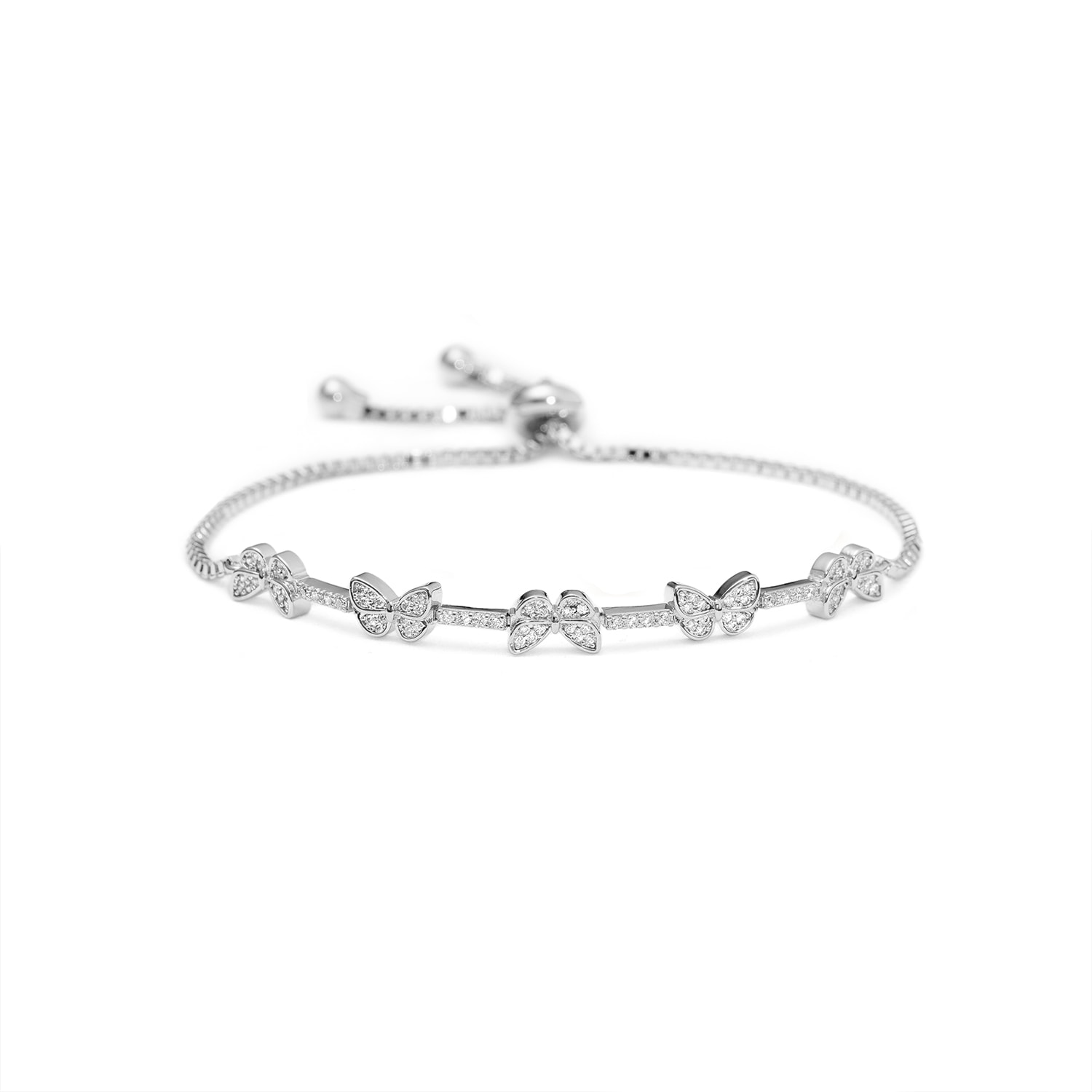 Women’s Butterfly Adjustable Bracelet Silver Shabella Nyc