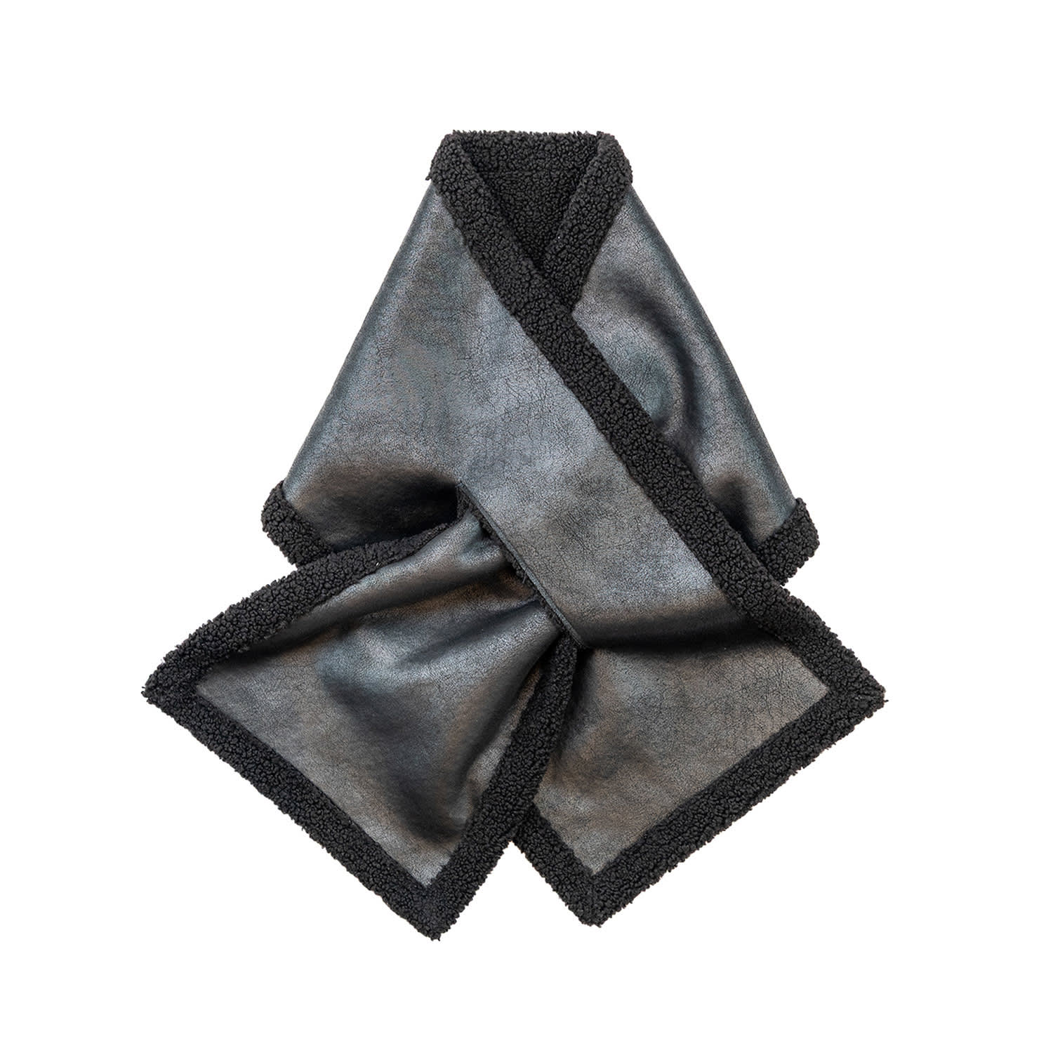 Circular Path Women's Faux Shearling Vegan Scarf - Black