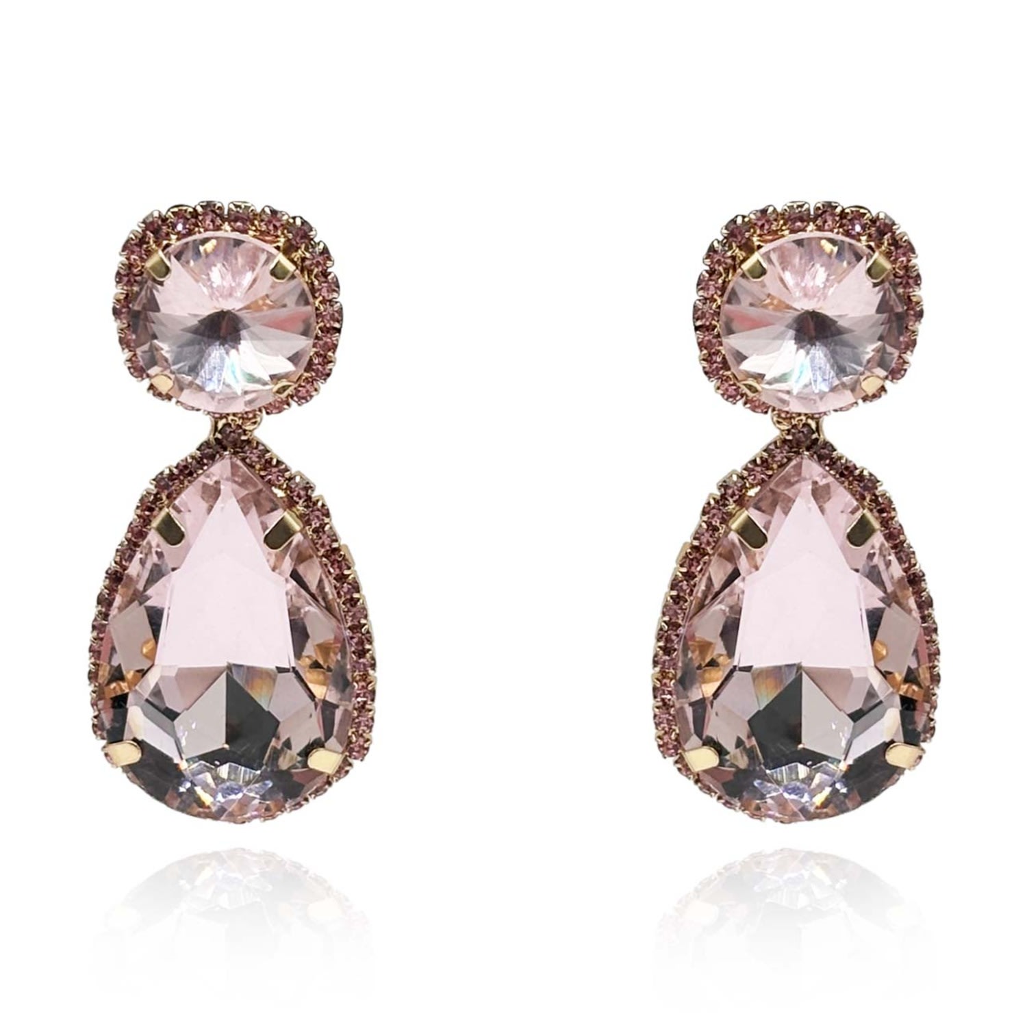 Michael Nash Jewelry Women's Brown / Neutrals Champagne Pear Shape And Pave Drop Earrings In Brown