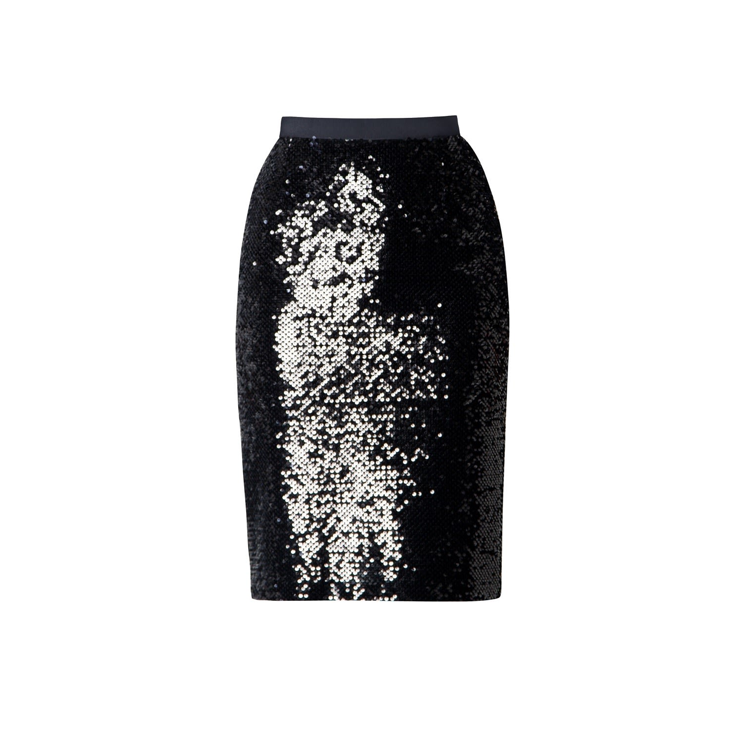 Rumour London Women's Black Hanna Sequinned Velvet Pencil Skirt In Black