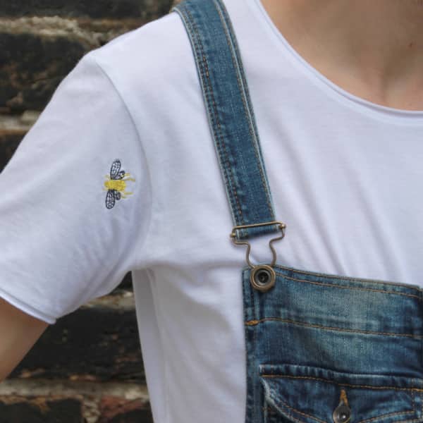 Ingmarson Bee Embroidered T-shirt White Men In Embroidered