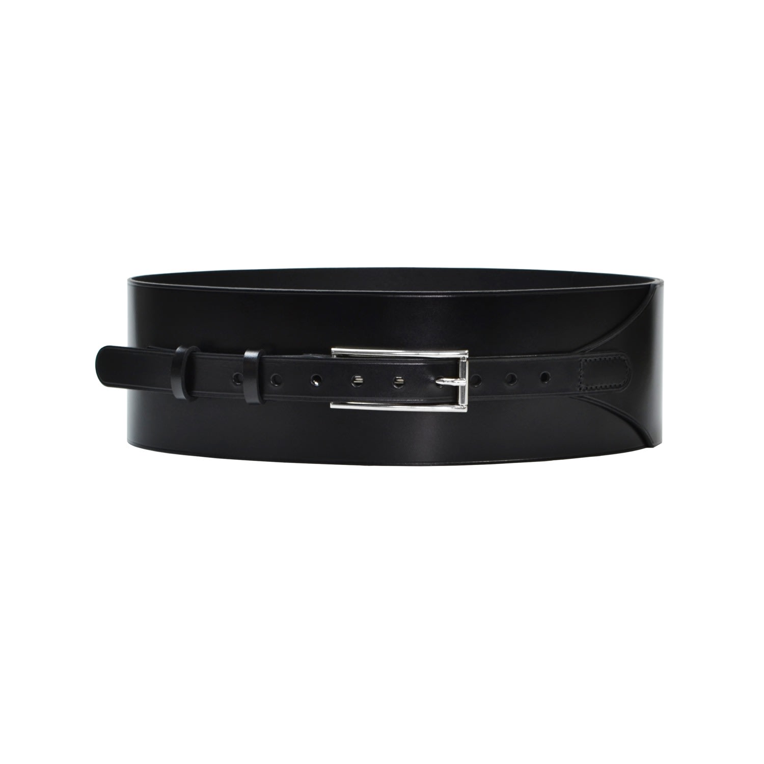 Women’s Black Beatrix Wide Leather Belt Small Haute Cuir