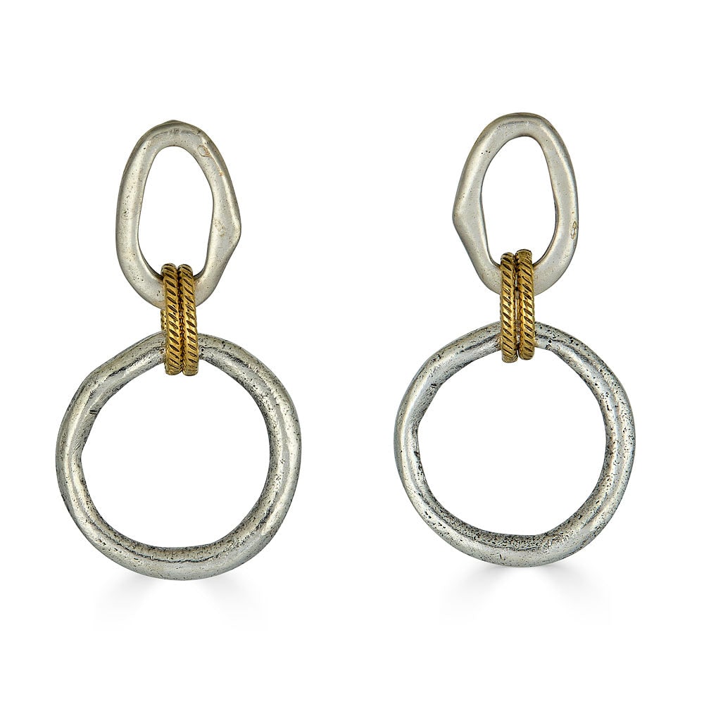 Loni Paul Jewelry Women's Gold / Silver Mixed Metal Sculpted Circle Earrings In Multi