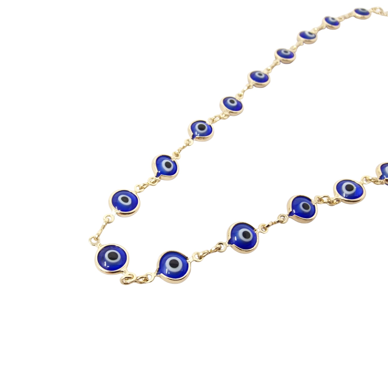 Harfi Women's Gold / Blue Blue Evil Eye Charm Gold Plated Protection Necklace In Multi
