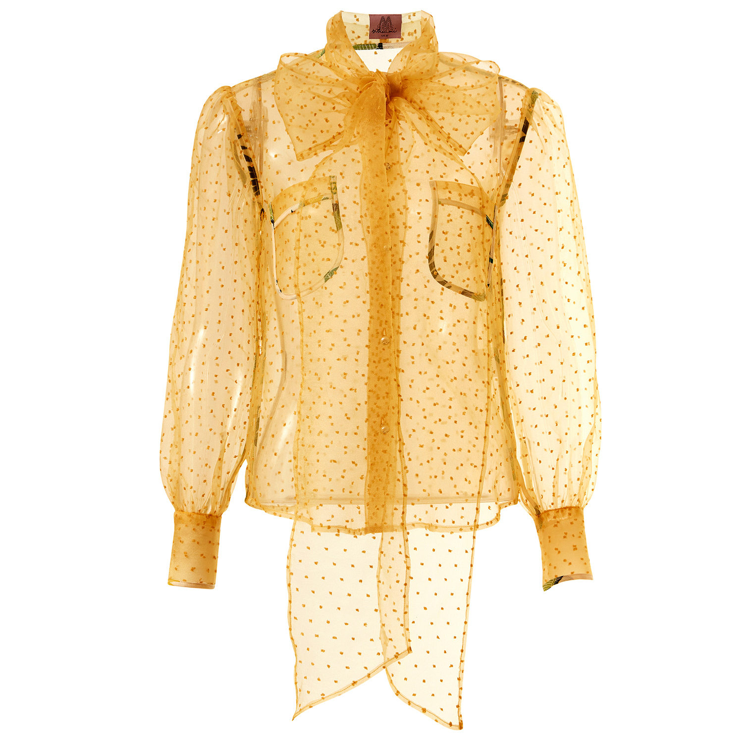 By Moumi Women's Yellow / Orange Bow Shirt Mustard Organdie In Yellow/orange