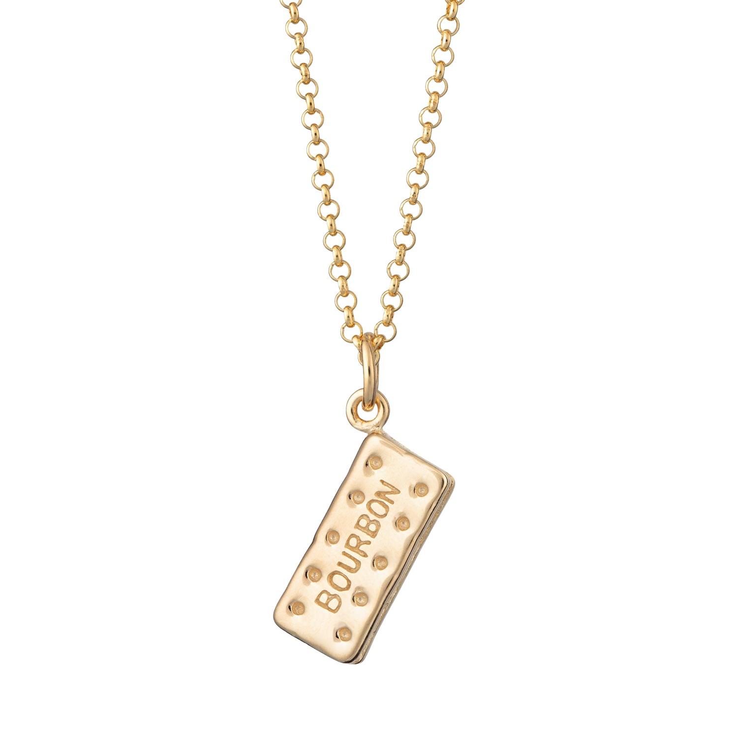 Women’s Gold Plated Bourbon Biscuit Necklace Lily Charmed