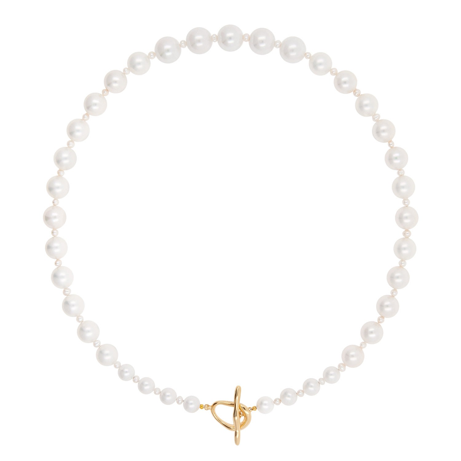 Cote Cache Women's Coral Clasp Classic Pearl Necklace-gold In Gold
