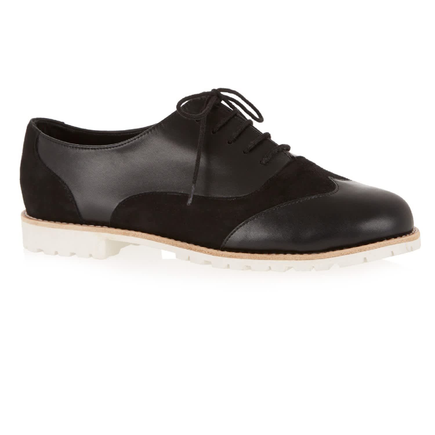 Womens black suede brogues sale