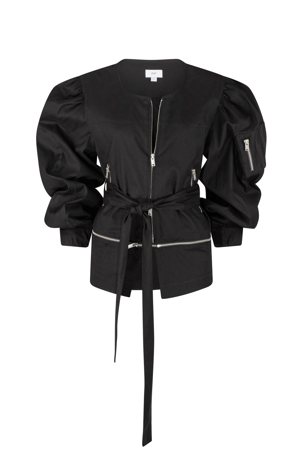 Women's Birch Adjustable Linen Jacket - Black | Extra Large | Dref