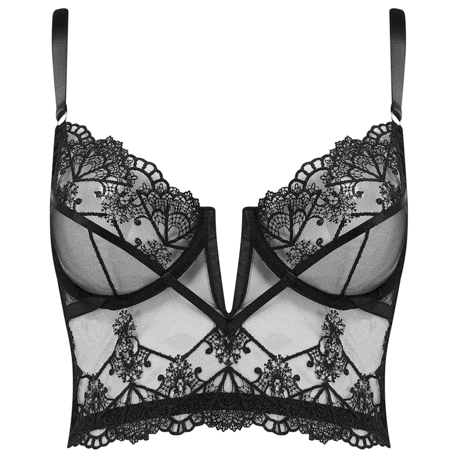 Vollers The Corset Company Limited Women's Black Clara Long Line Bra In Black