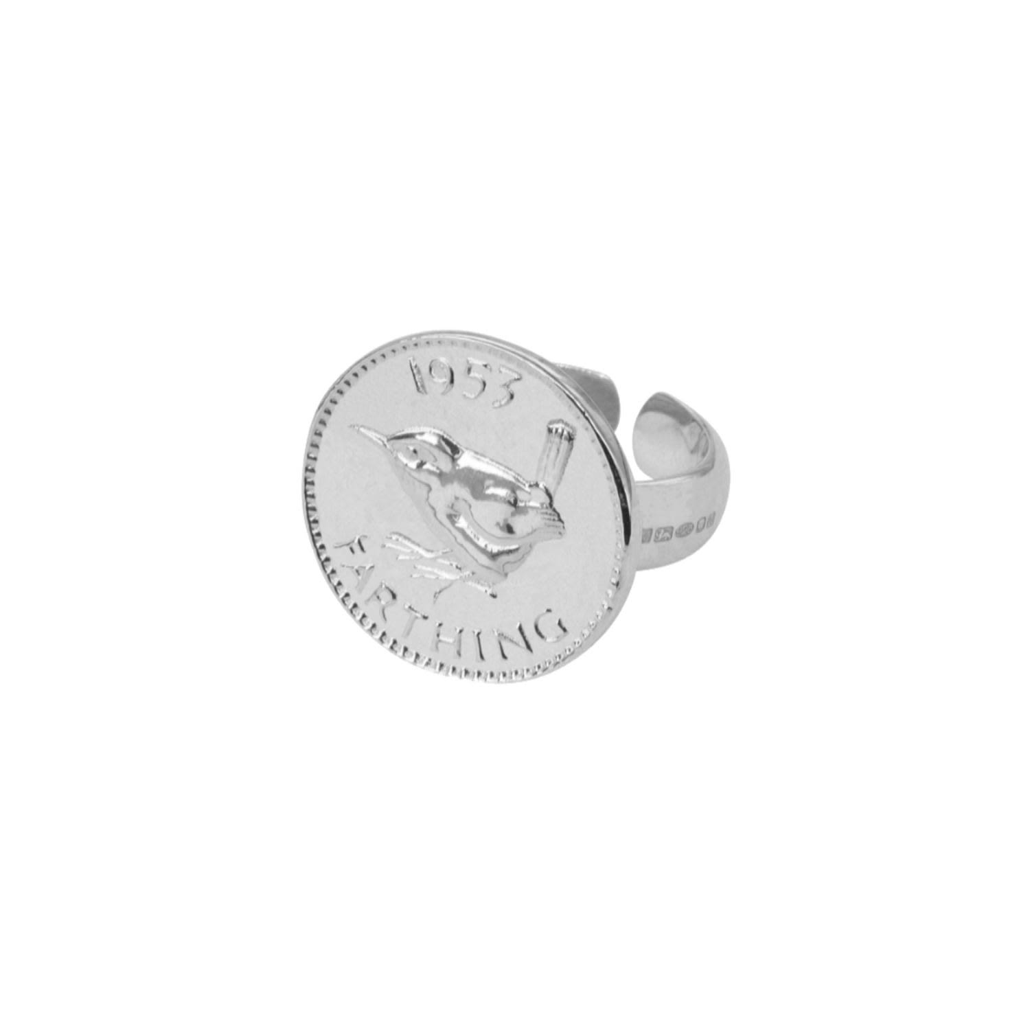 Women’s Farthing Adjustable Ring Silver Katie Mullally