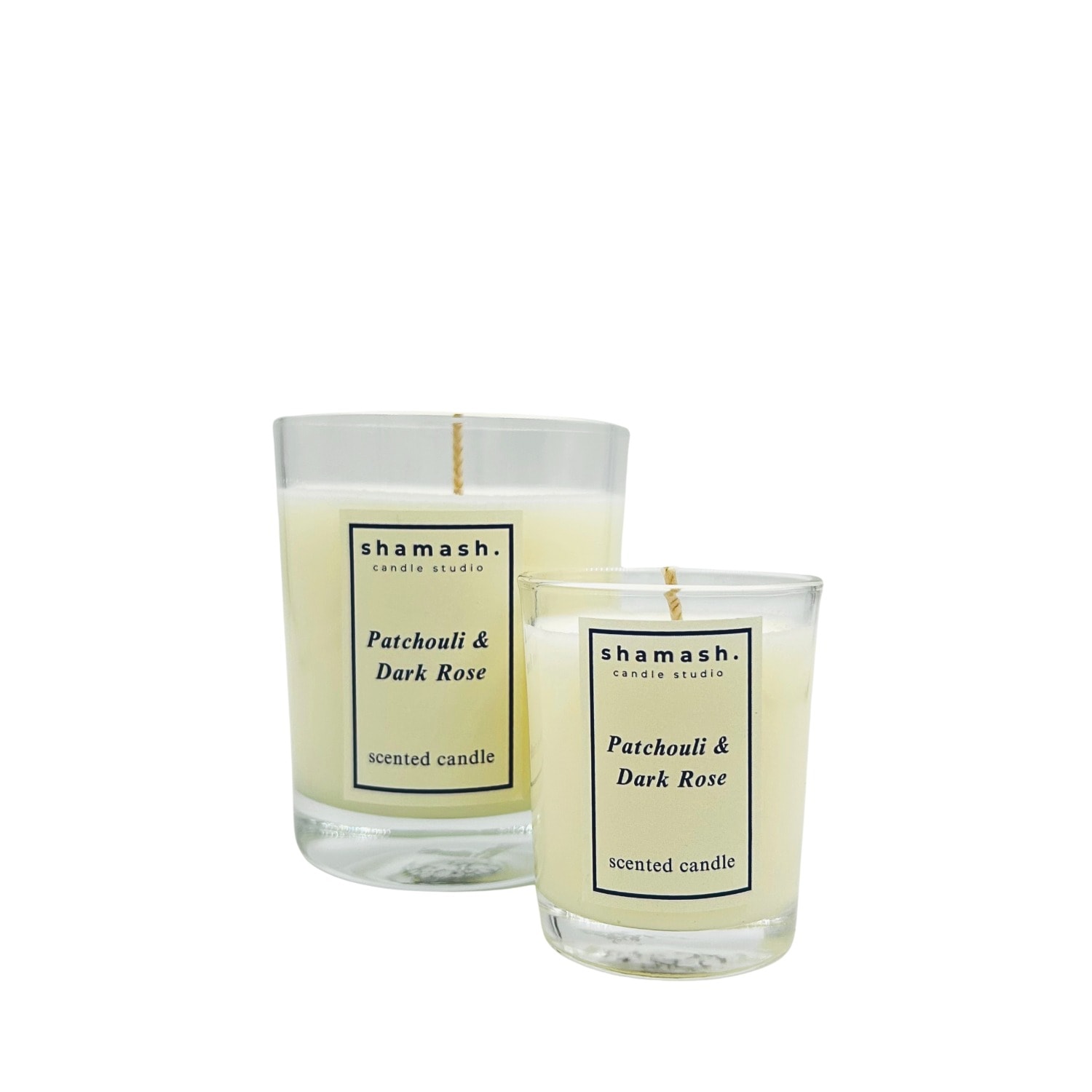 Shamash Candle Studio Neutrals Patchouli & Dark Rose Noir Collection Candle 230ml & Candle 80ml In Multi