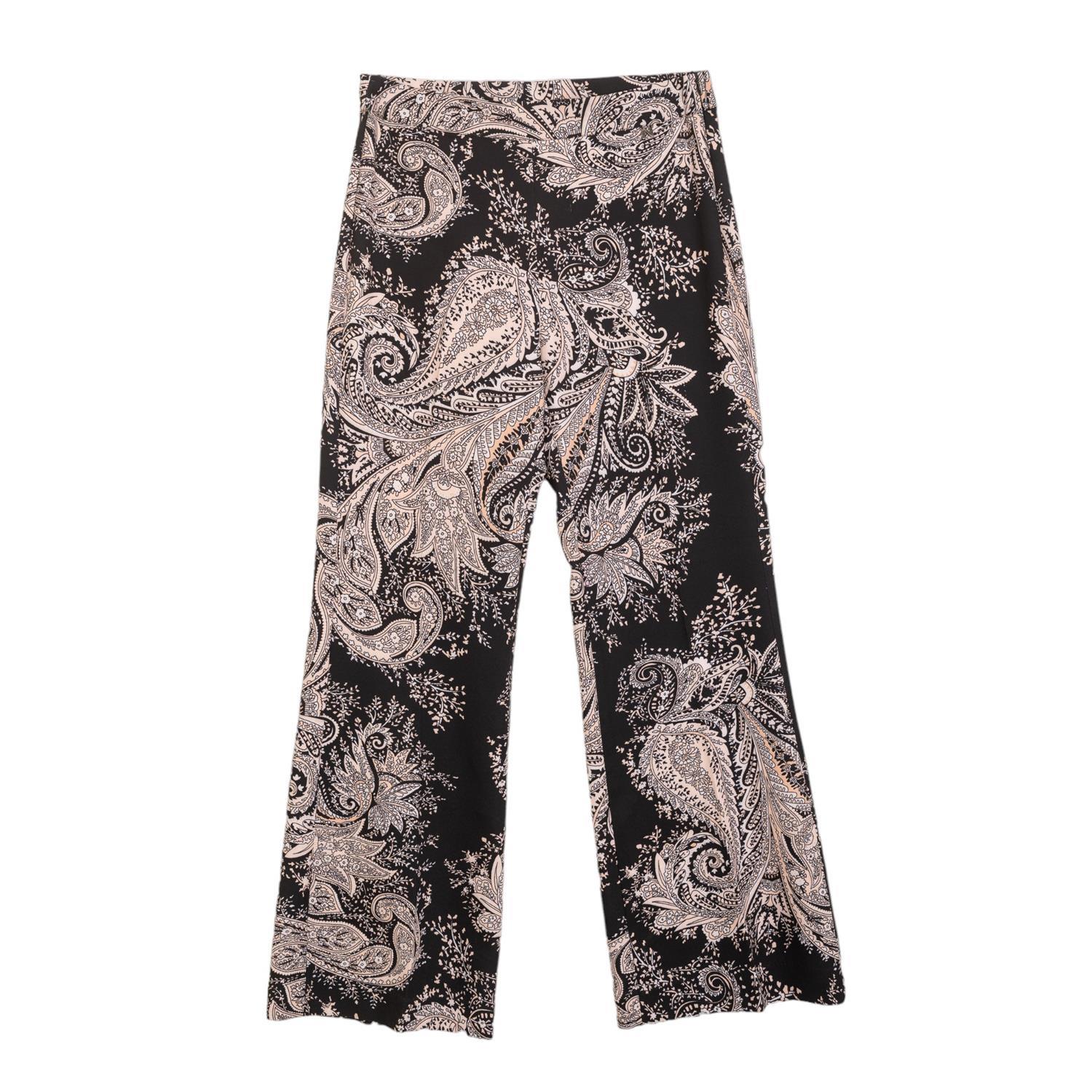 NIZA WOMEN'S BLACK PRINTED STRAIGHT PANTS