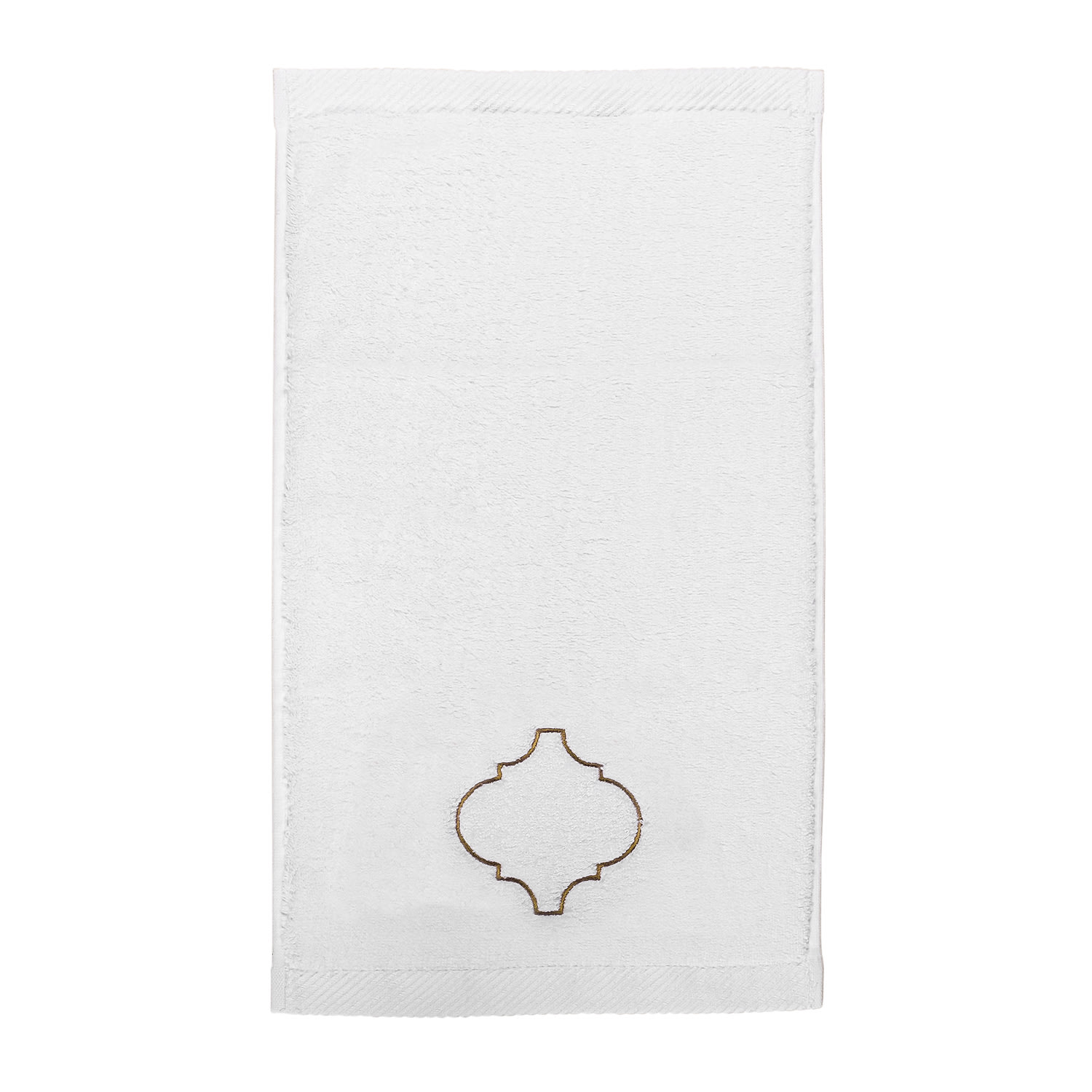 Km Home Collection White Catena Embroidery Hand Towel In White