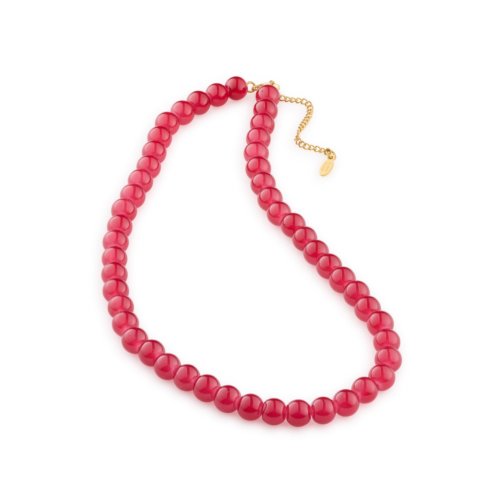 Timi Of Sweden Women's Gold / Red Helmi - Glassbeads Necklace Red In Red