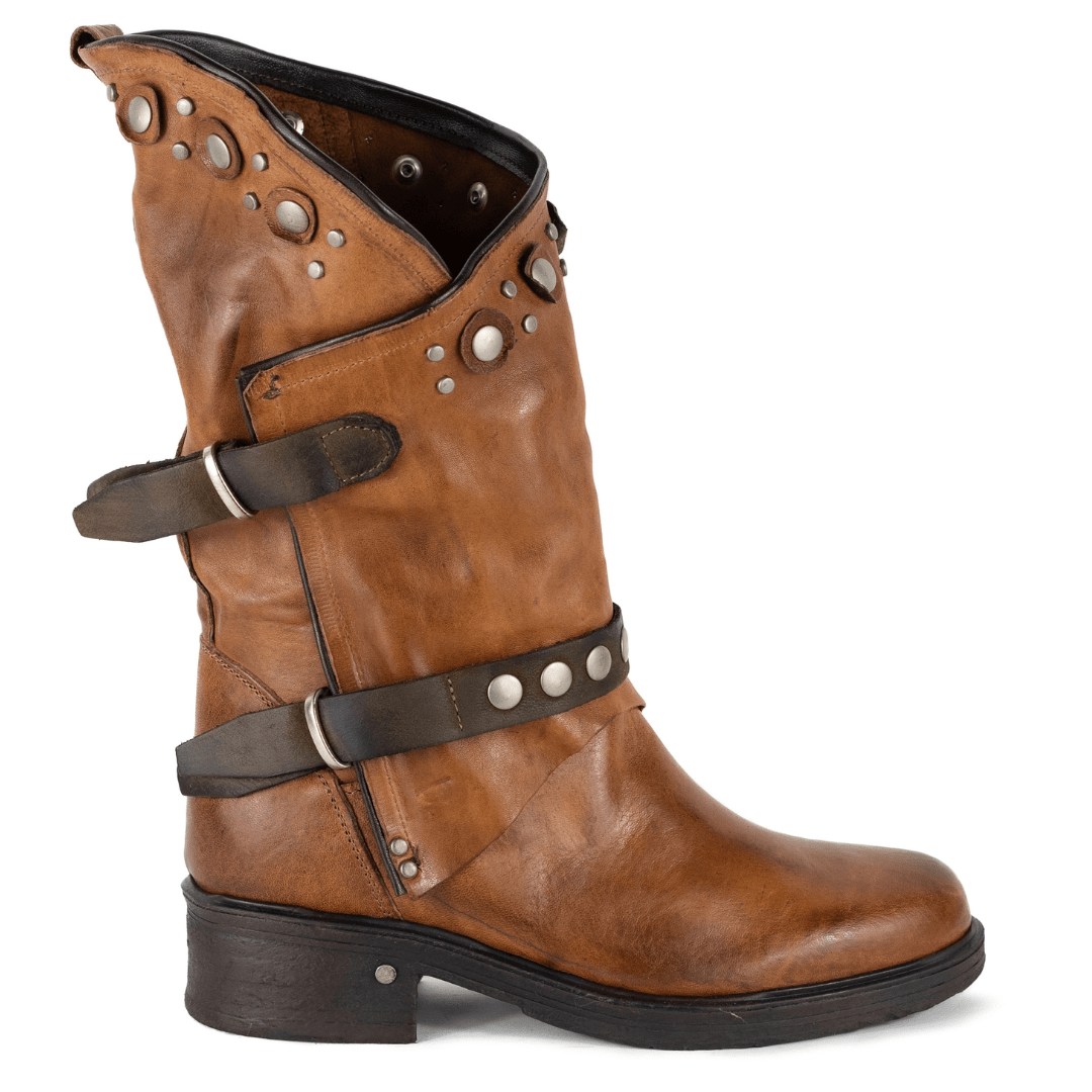 Keith Scarrott Shoes Women's Brown Livia Tan Biker Boot In Brown