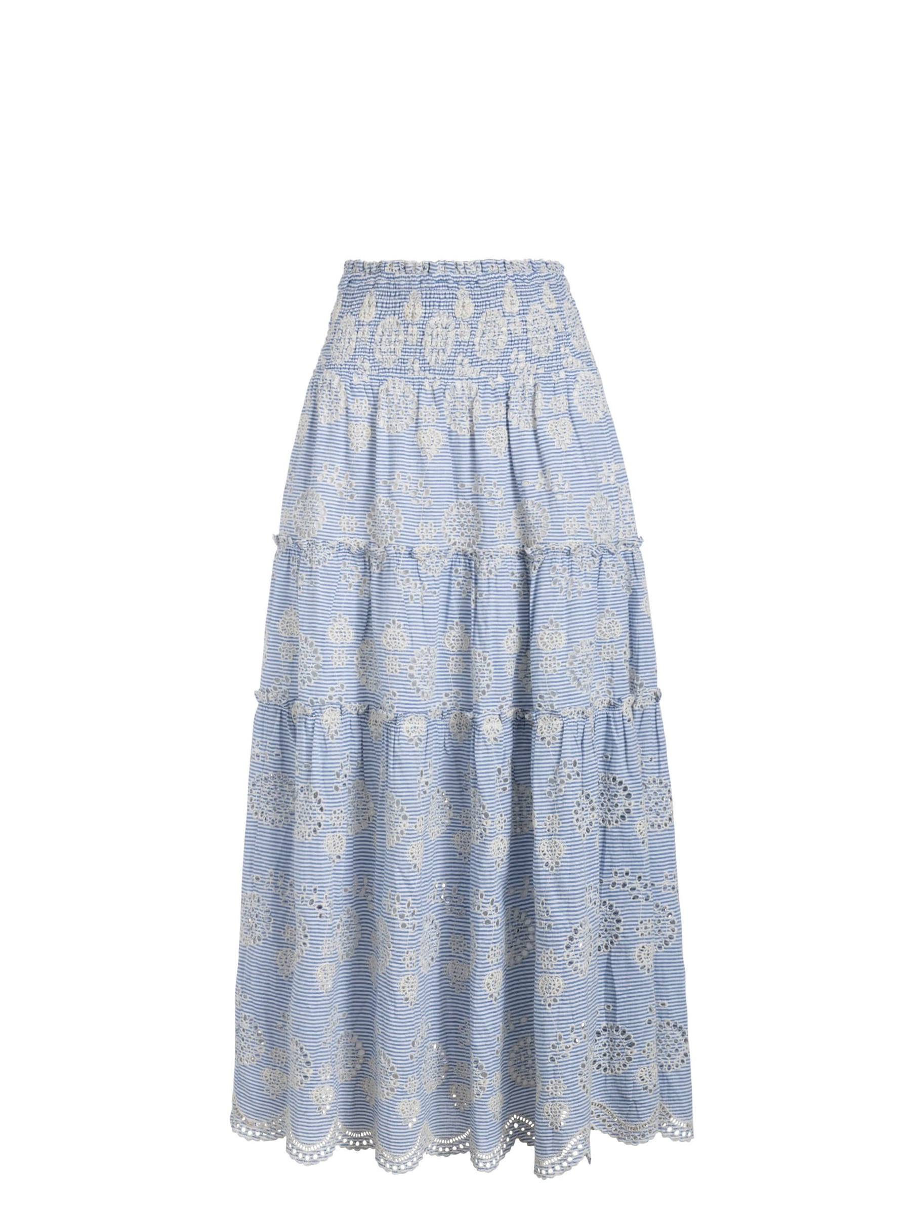 Women's Blue / White Charlie Skirt In Sky/Natural Eyelet