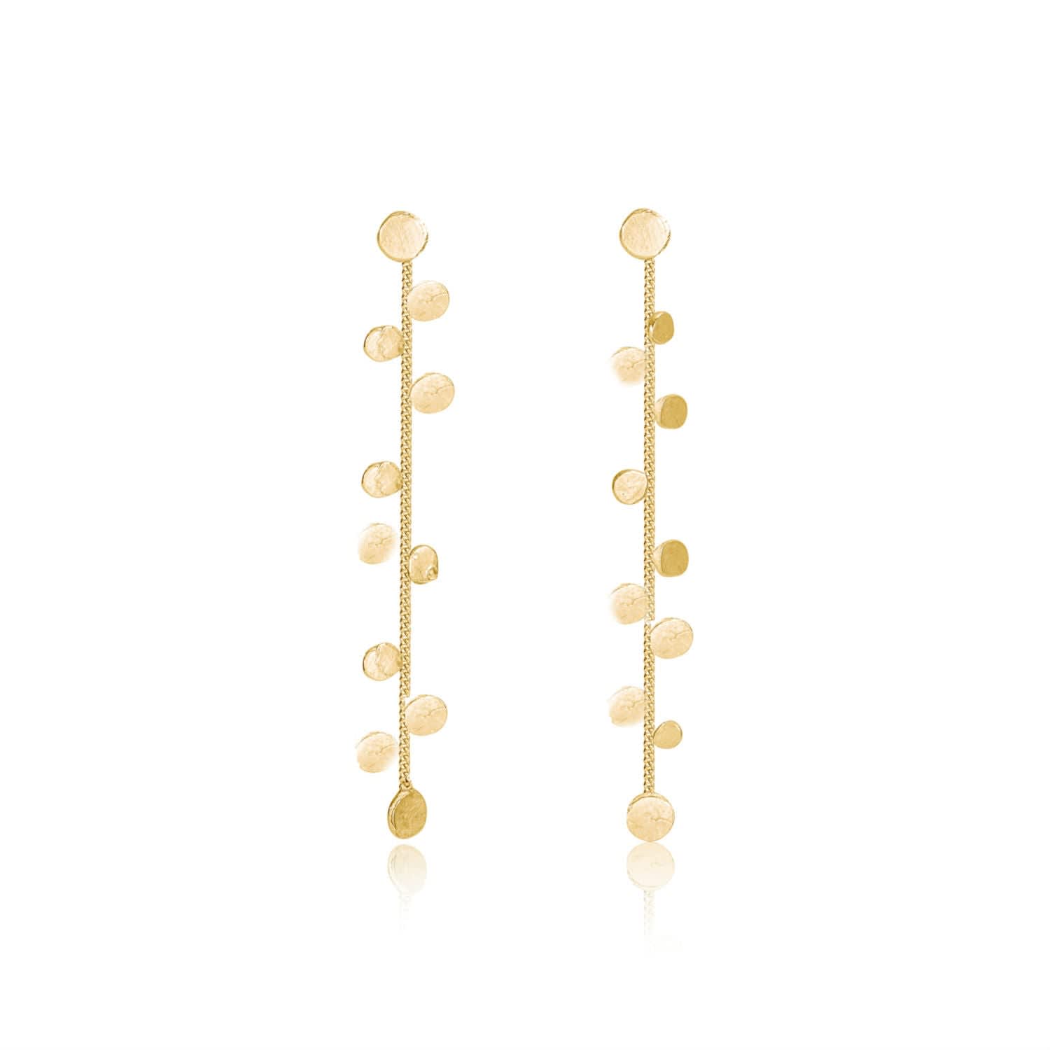 Women s Gold Cluster of Stars Long Drop Earrings Lily FLO Jewellery