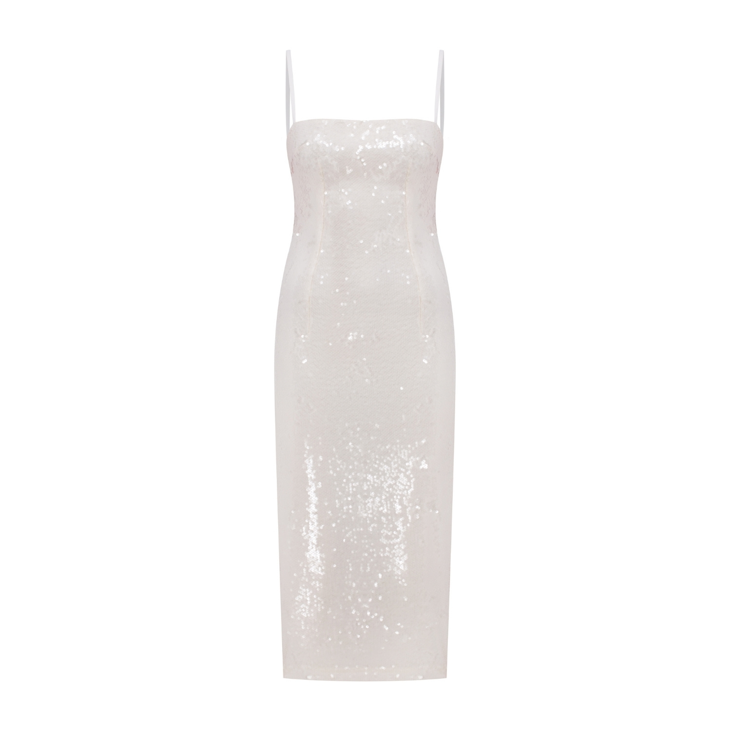 Nazli Ceren Miles Sequin Dress In Cloud Cream In White