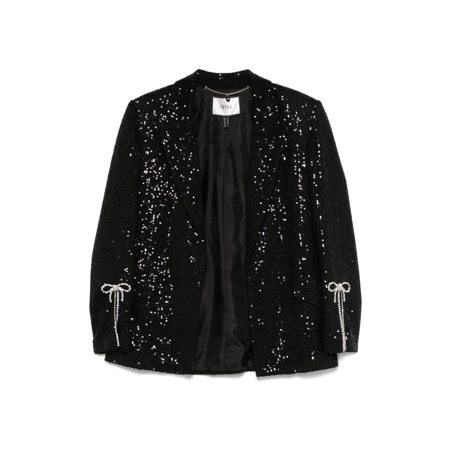 Nissa Women's Black Sequin-embellished Blazer