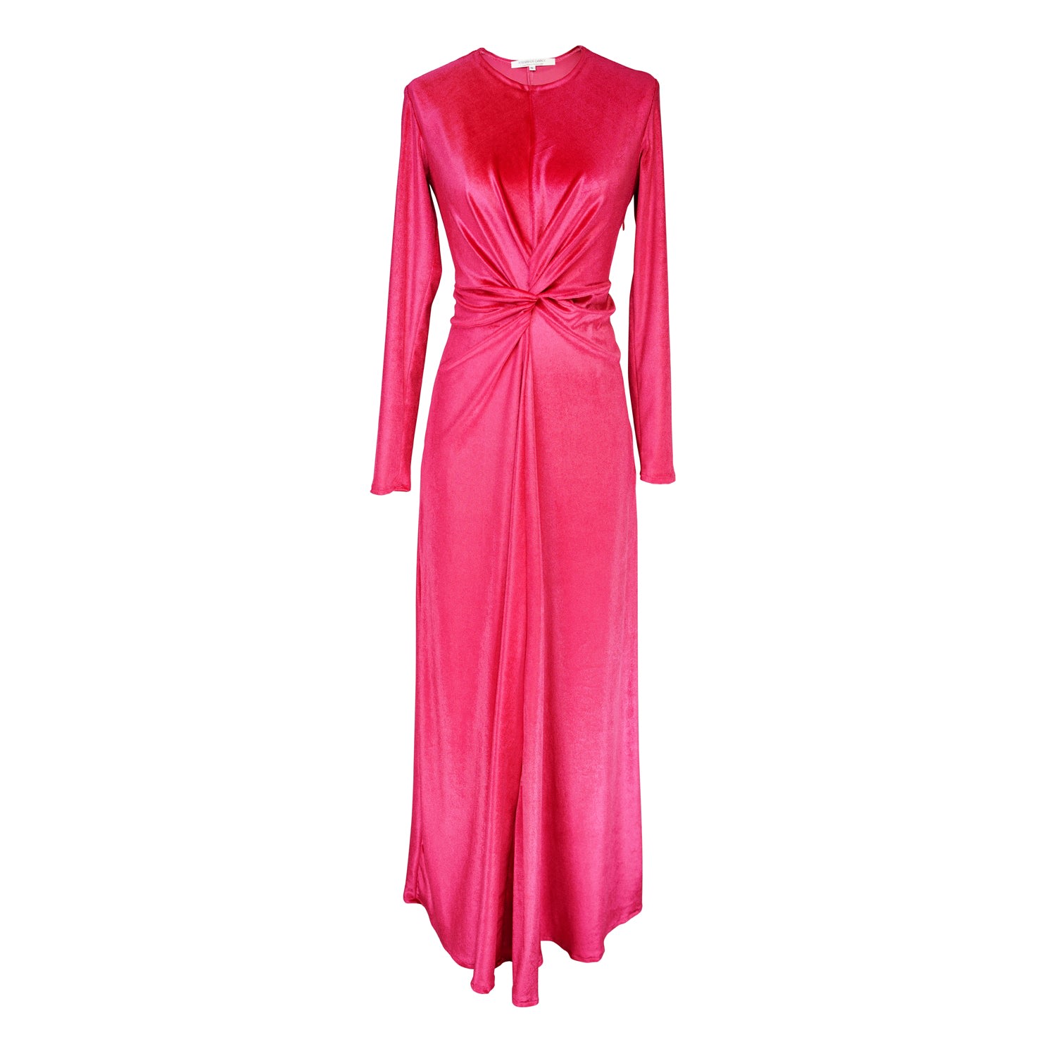 Women’s Magenta Velvet Knot Dress Large Jennafer Grace