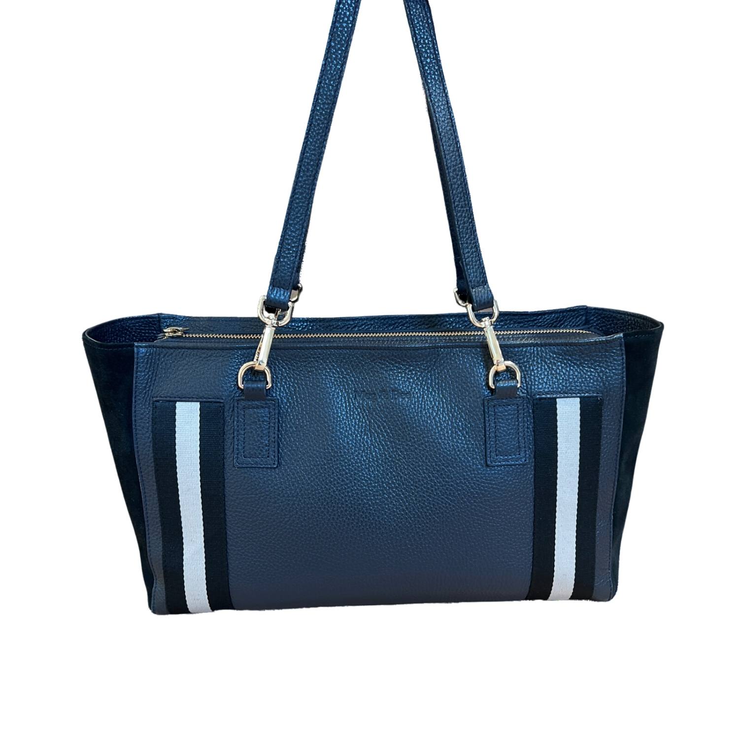 Meg & Bee Women's Blue / Black Abbeville Navy Mini Slouchy Tote Bag
