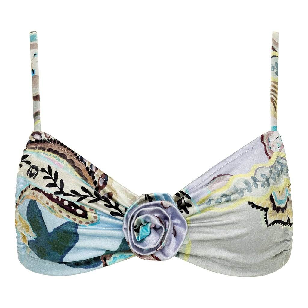 Montce Women's St. Barths Floral Devin Rosa Bikini Top In Brown
