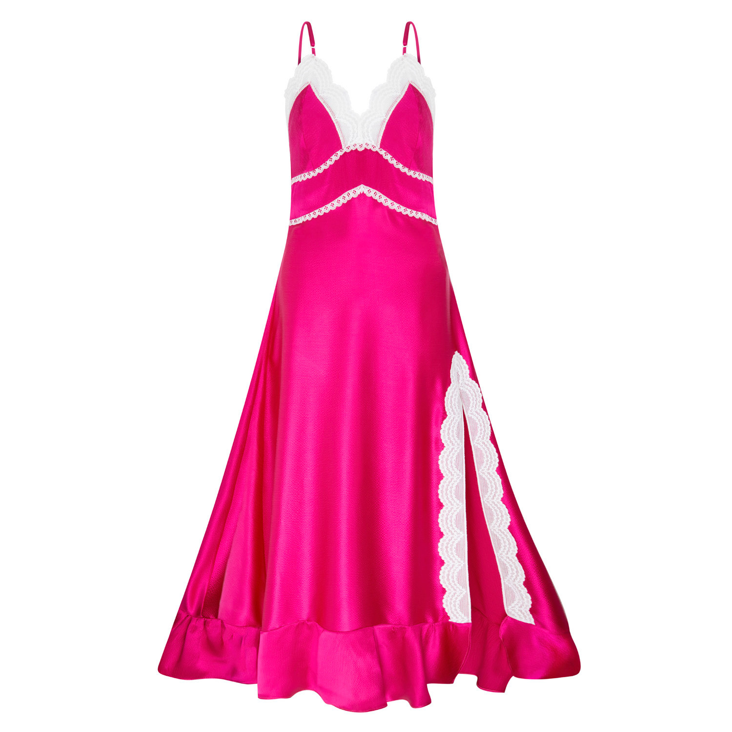 Women's Red Le Jardin Ruby Rose Slip Dress In Cerise Pink | Extra Large | Lisa the Label