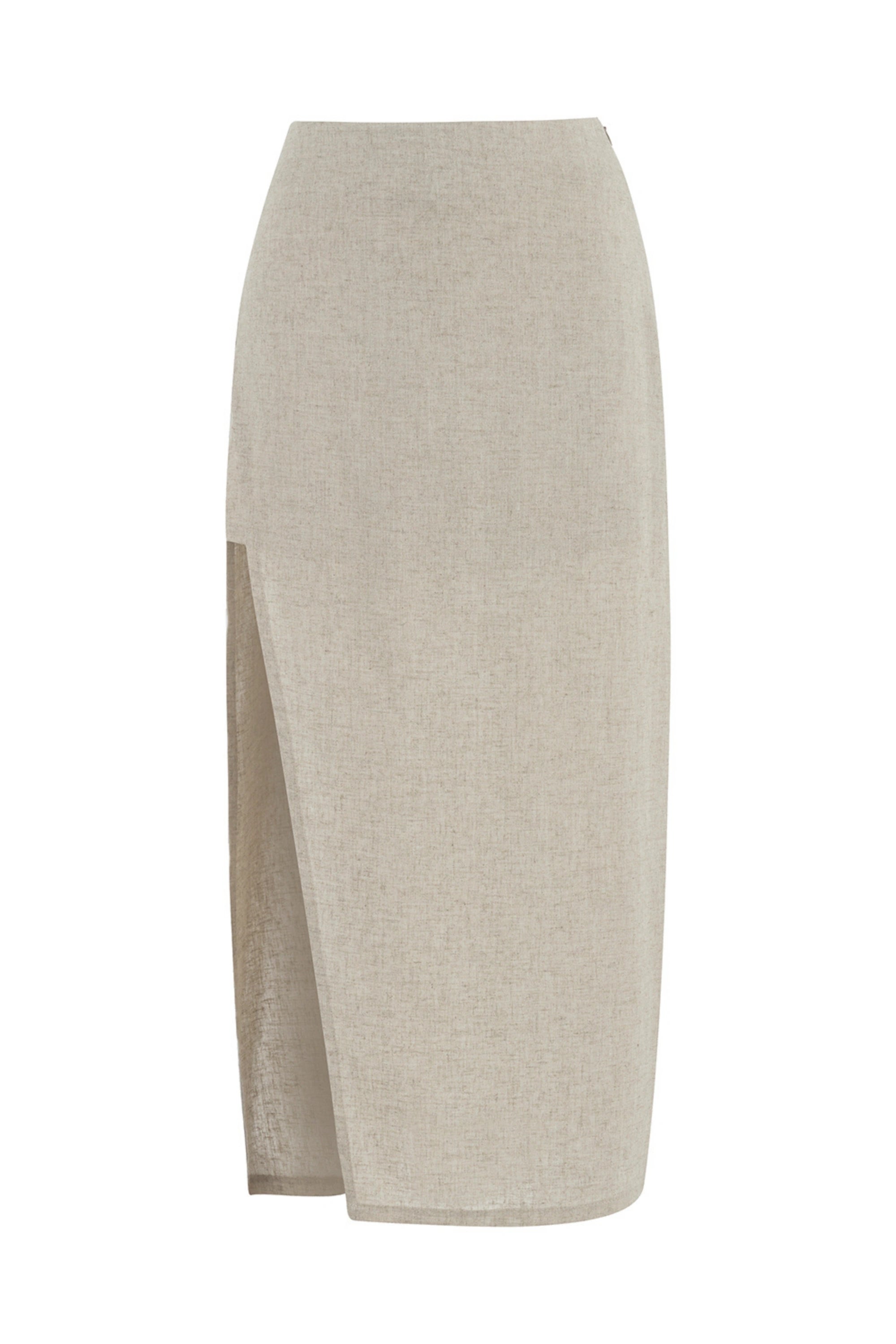 Shop Nocturne Women's Neutrals Pencil Skirt With Slit-beige