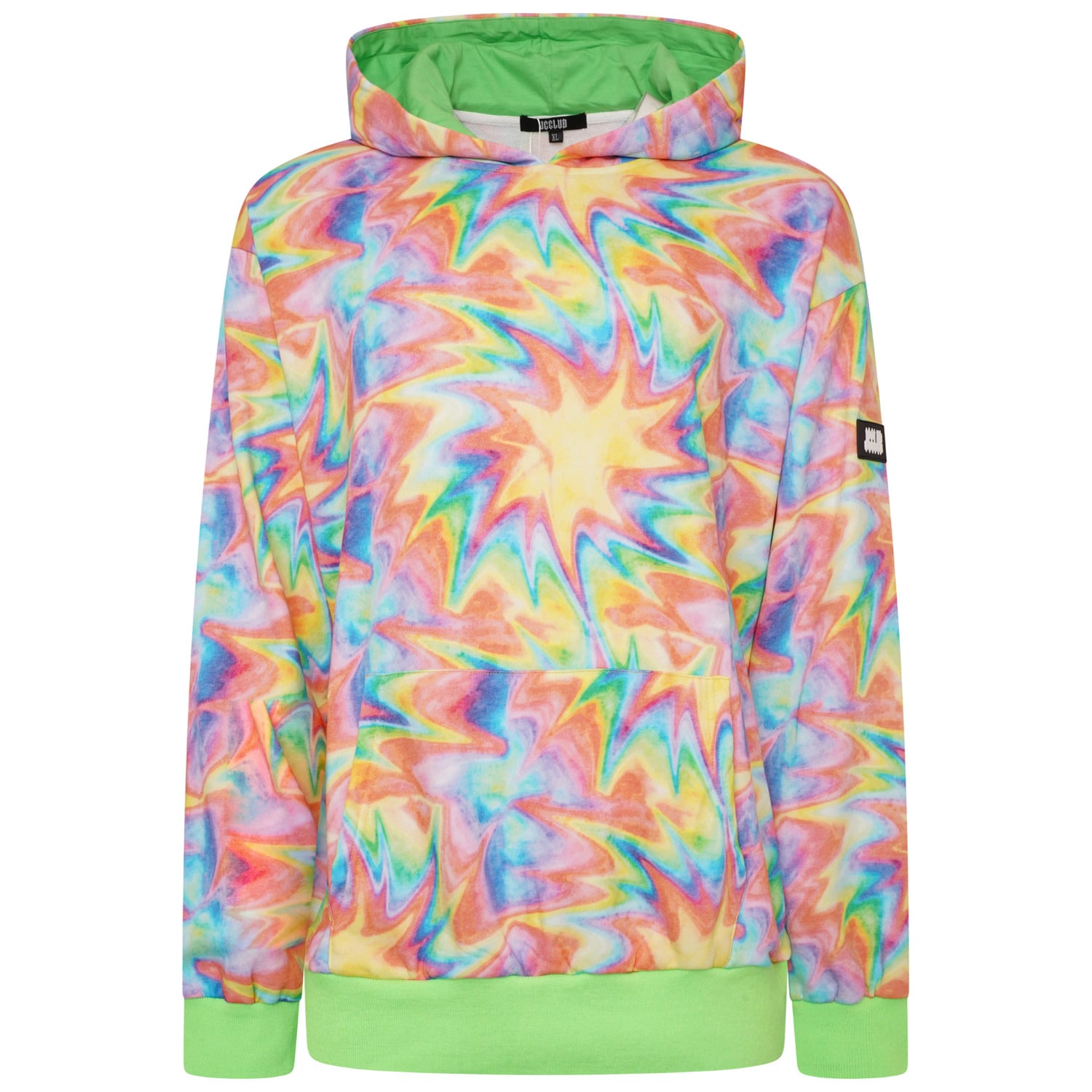 Stamp-Logo Tie-Dye Man Hoodies Large Jcclub