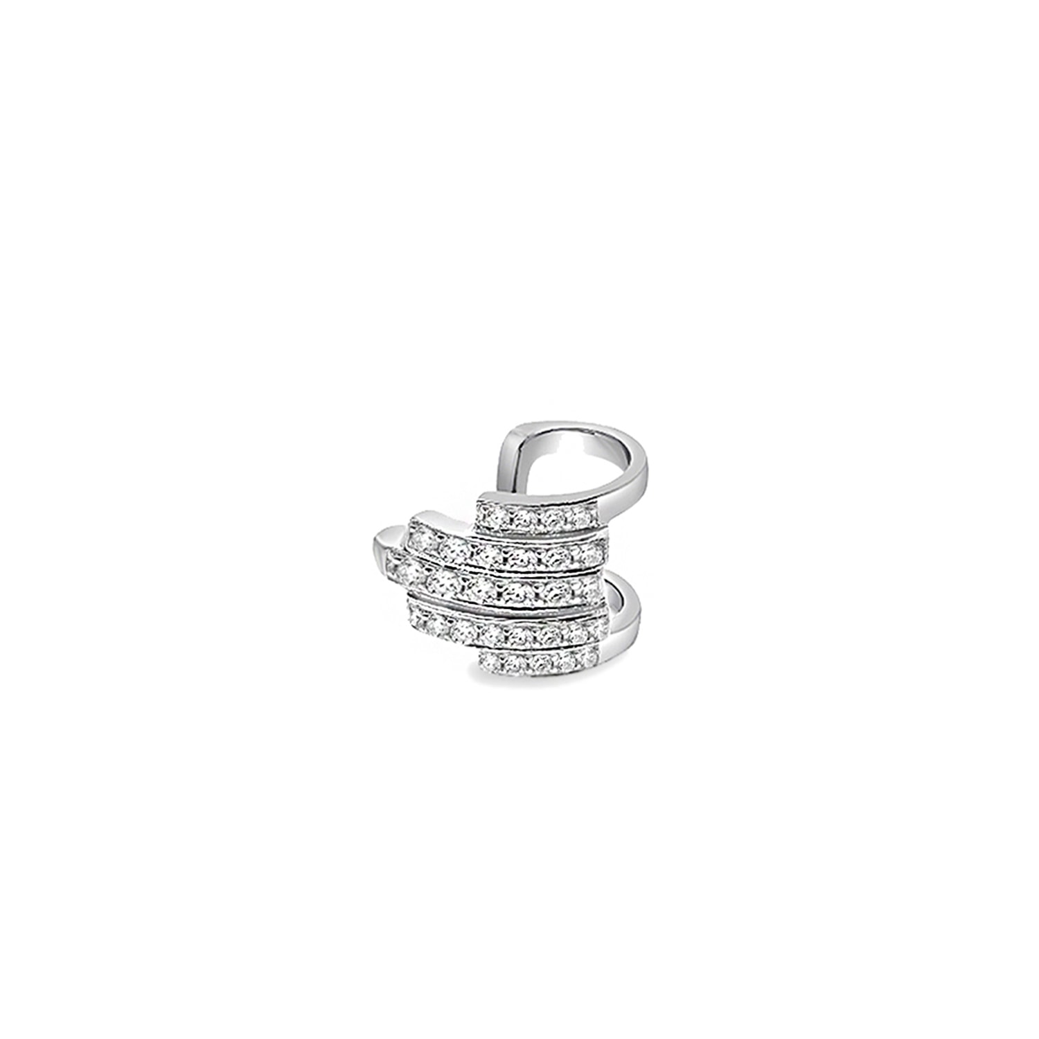 Sally Skoufis Women's Alignment Ear Cuff With Man Made Cz Diamond Stimulant In Sterling Silver In Silver