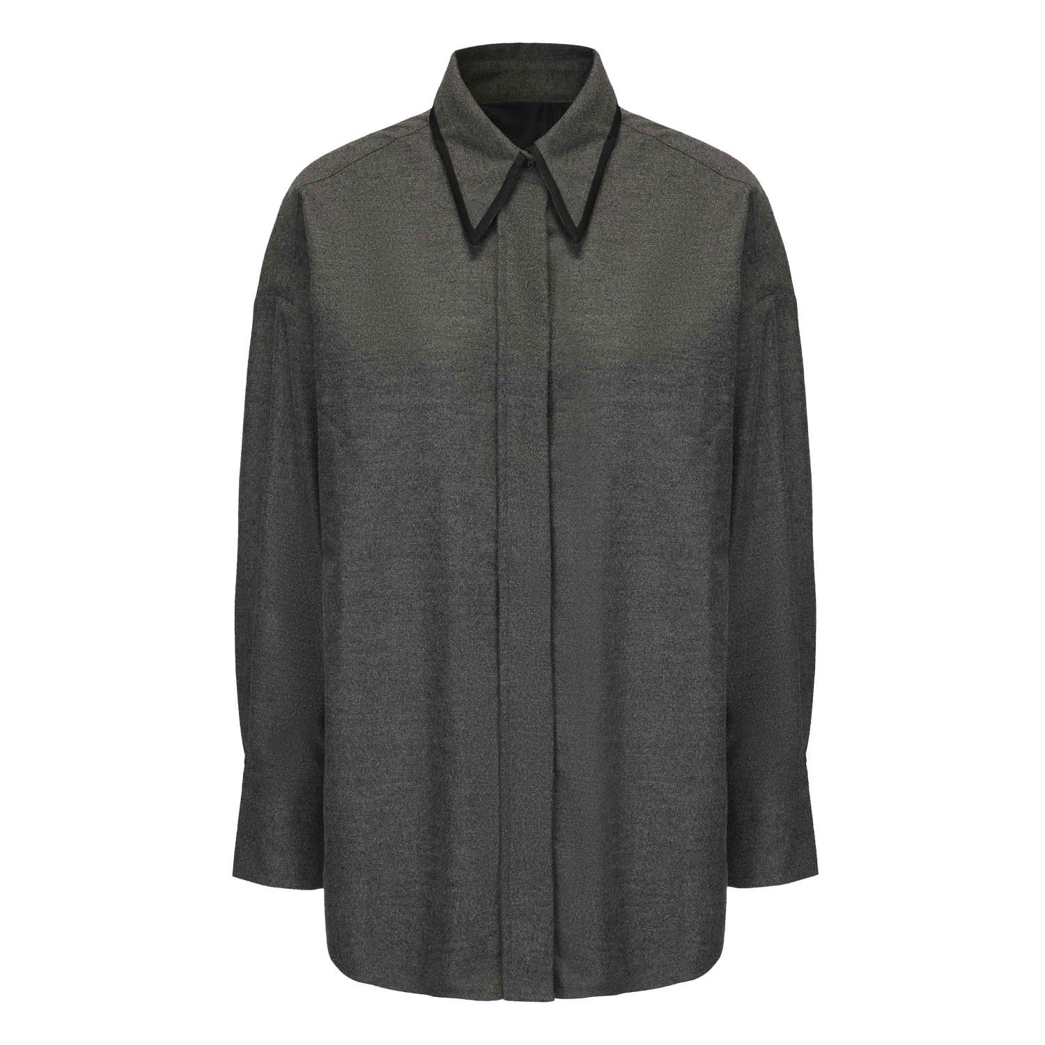Mute By Jl Women's Grey Shadow Contrast Oversized Shirt