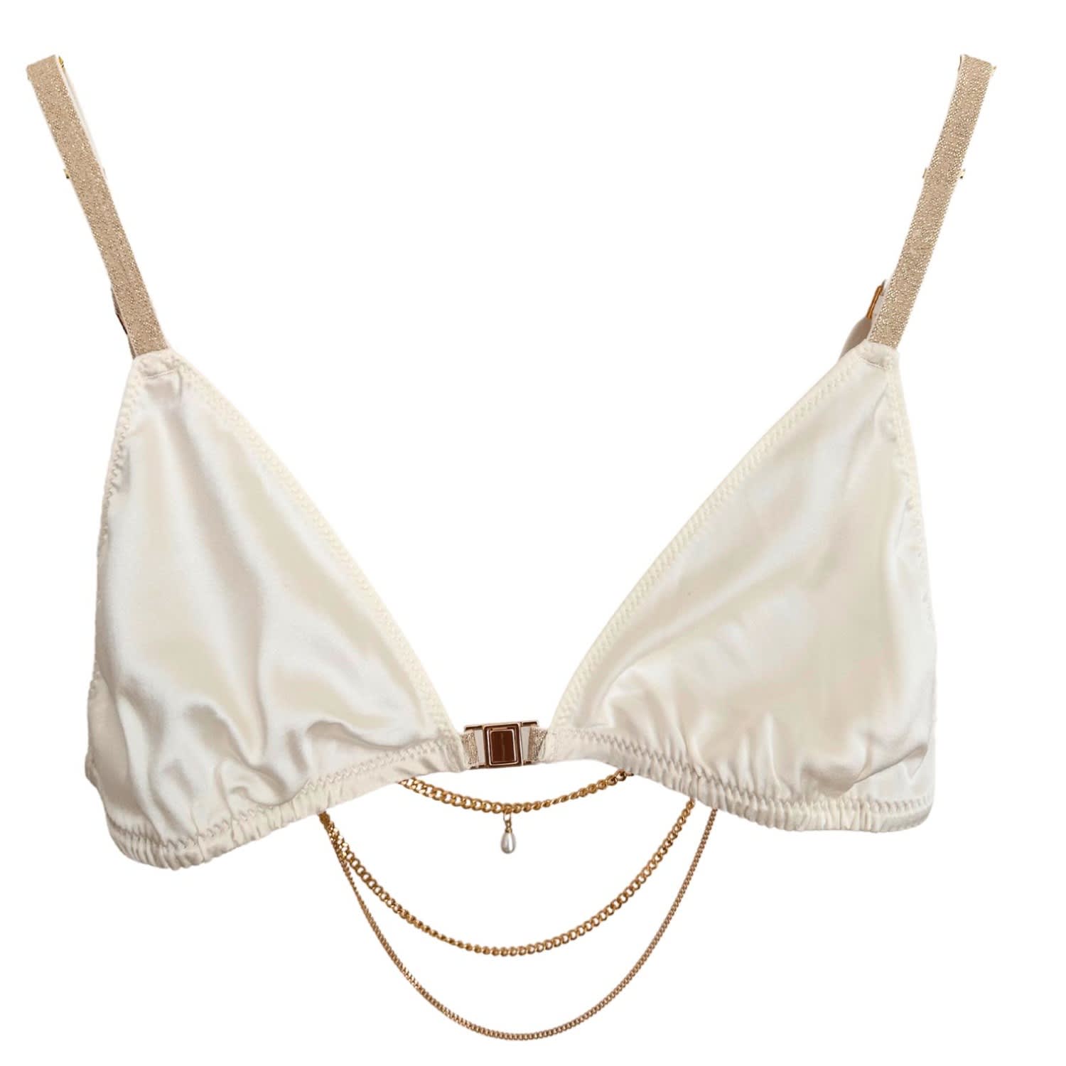 Ivory Satin Bra