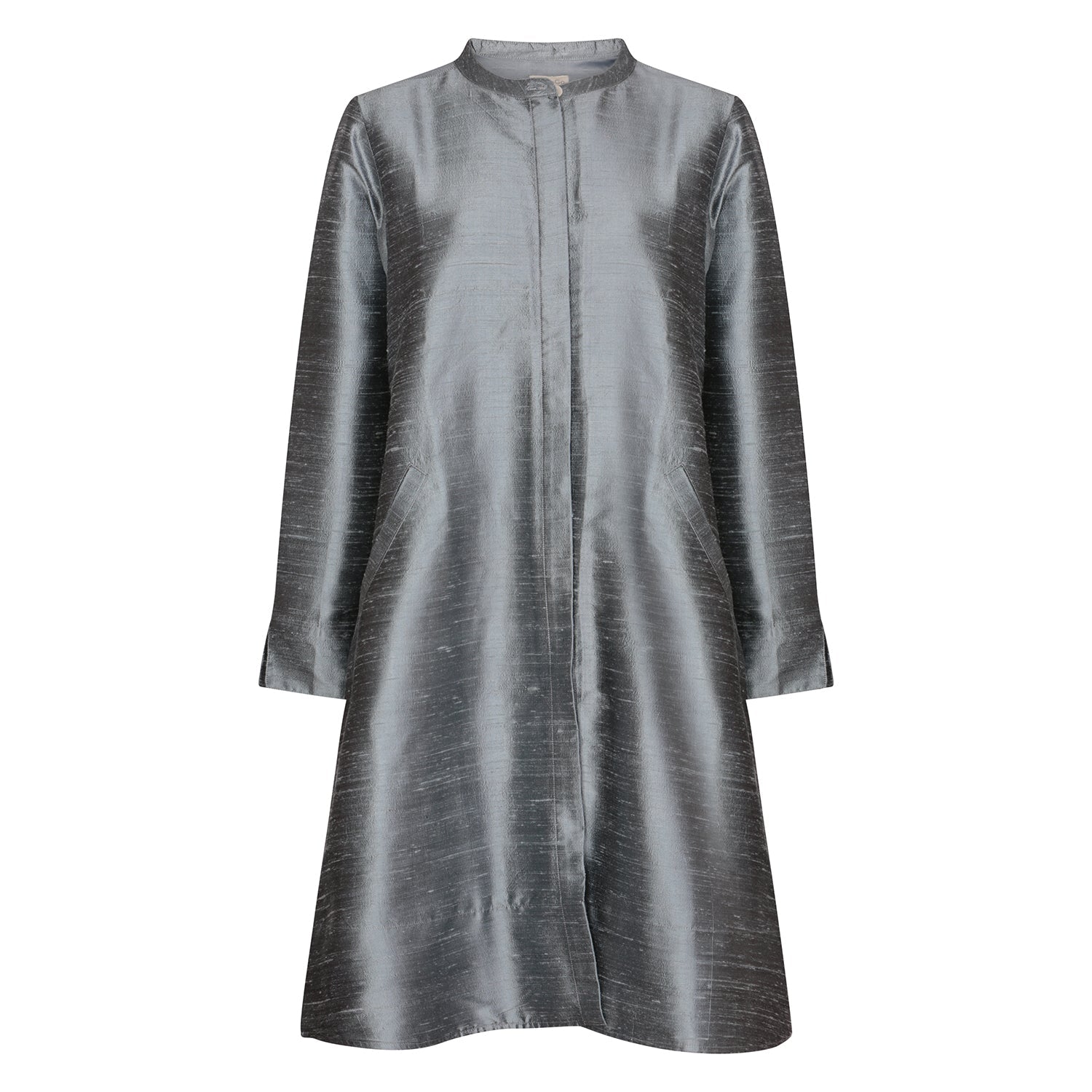 Nologo-chic Women's Super Mix Coat Silk - Silver In Gray