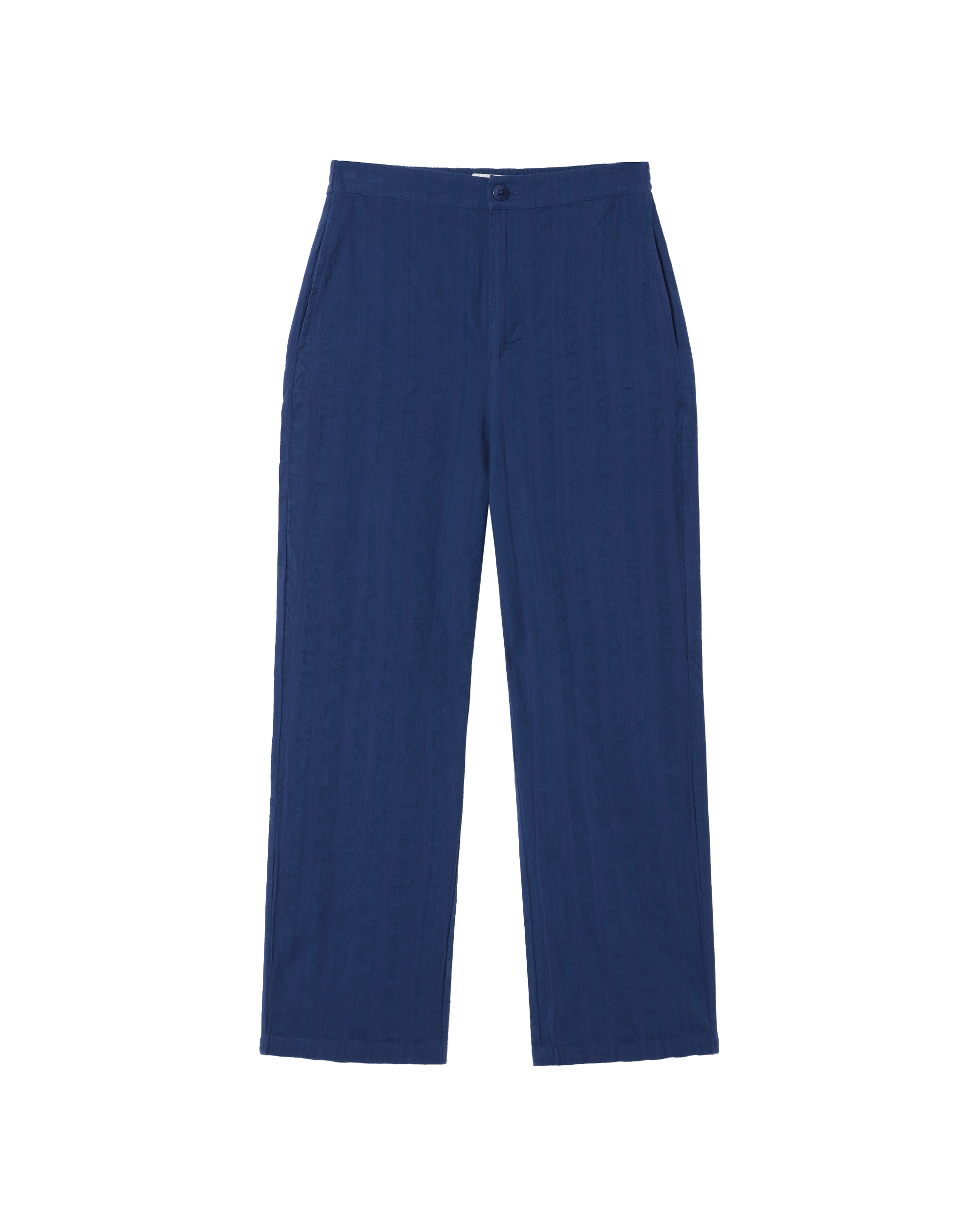 Shop Thinking Mu Women's Blue Seersucker Mariam Pants