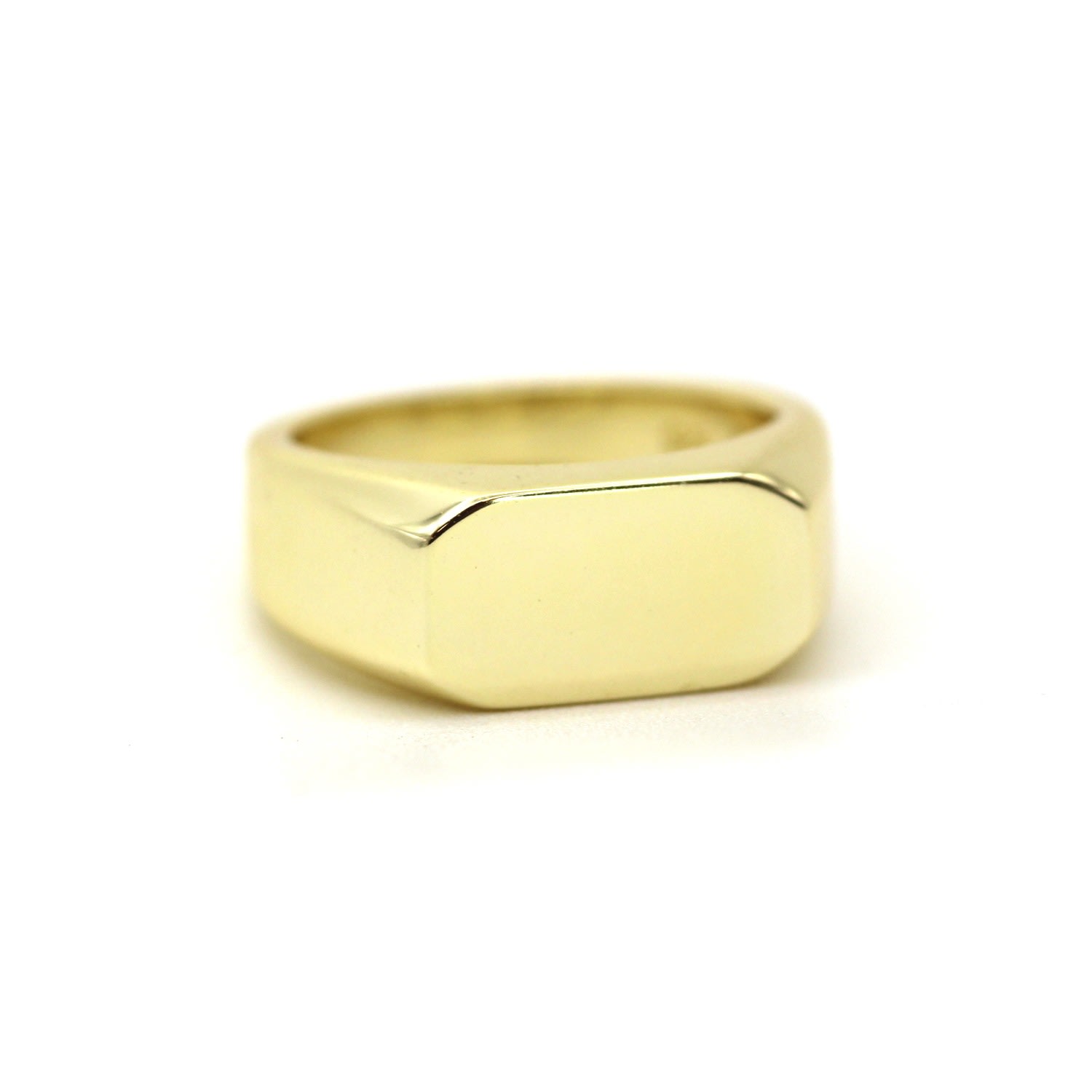 Yellow Gold Bold Signet Ring For Men Vicstonenyc Fine Jewelry