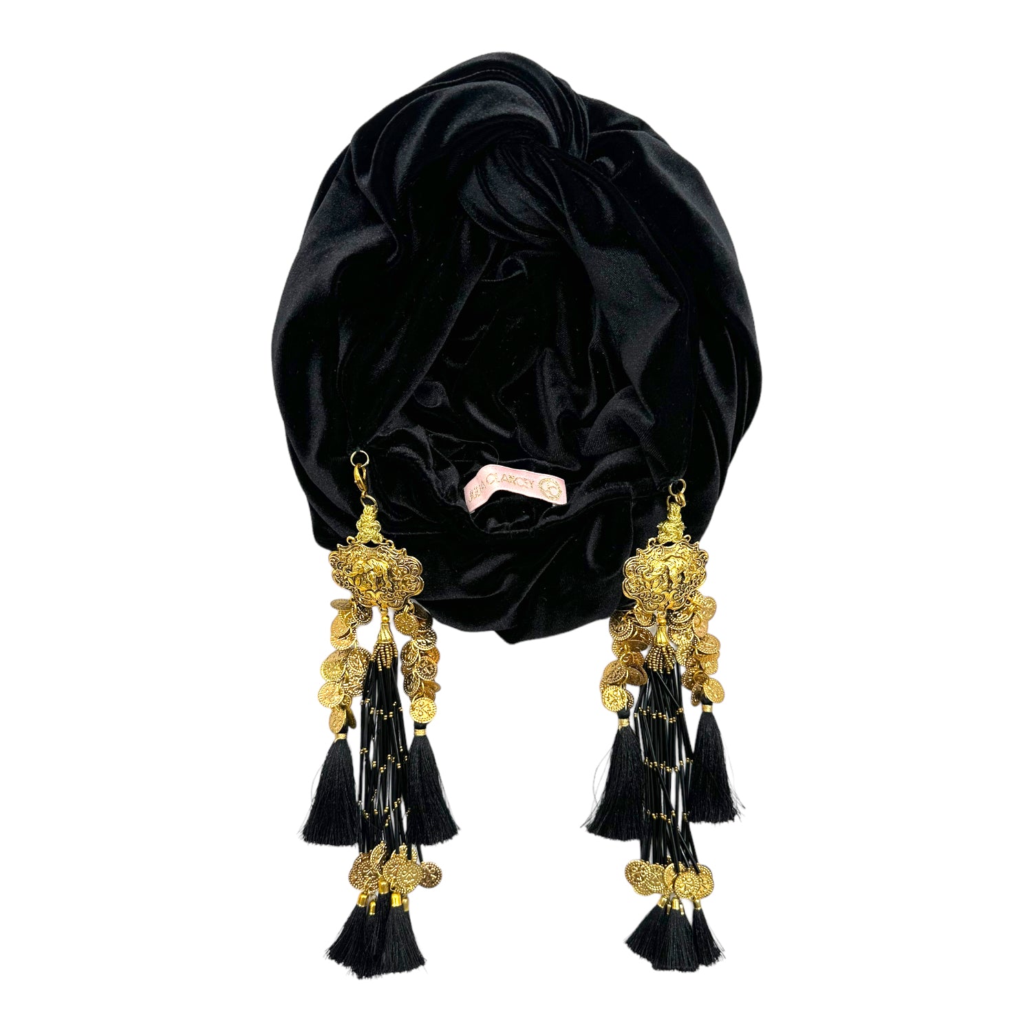 Julia Clancey Women's Blue Black Velour Dream Turban In Black