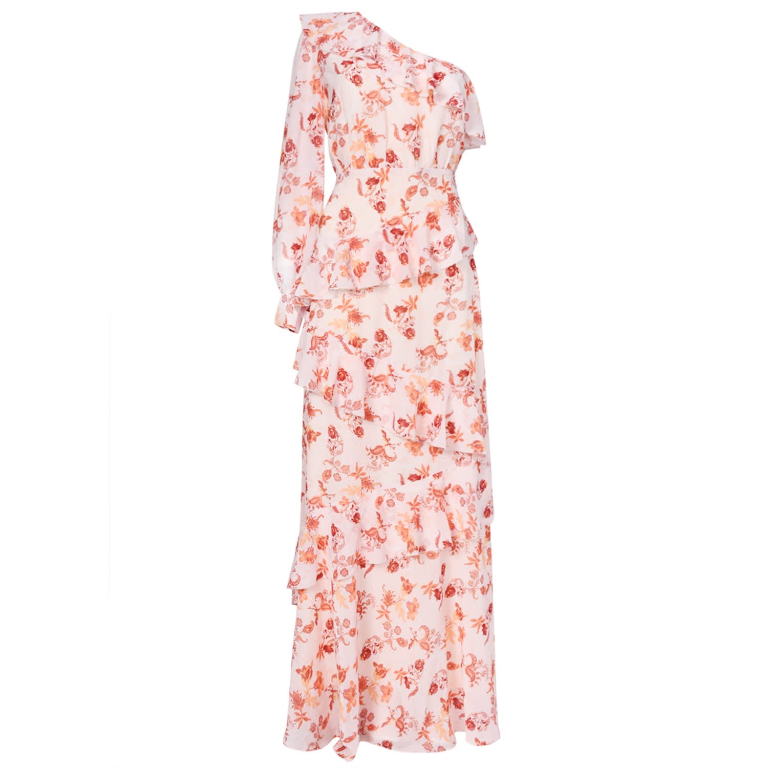 one shoulder floral dress