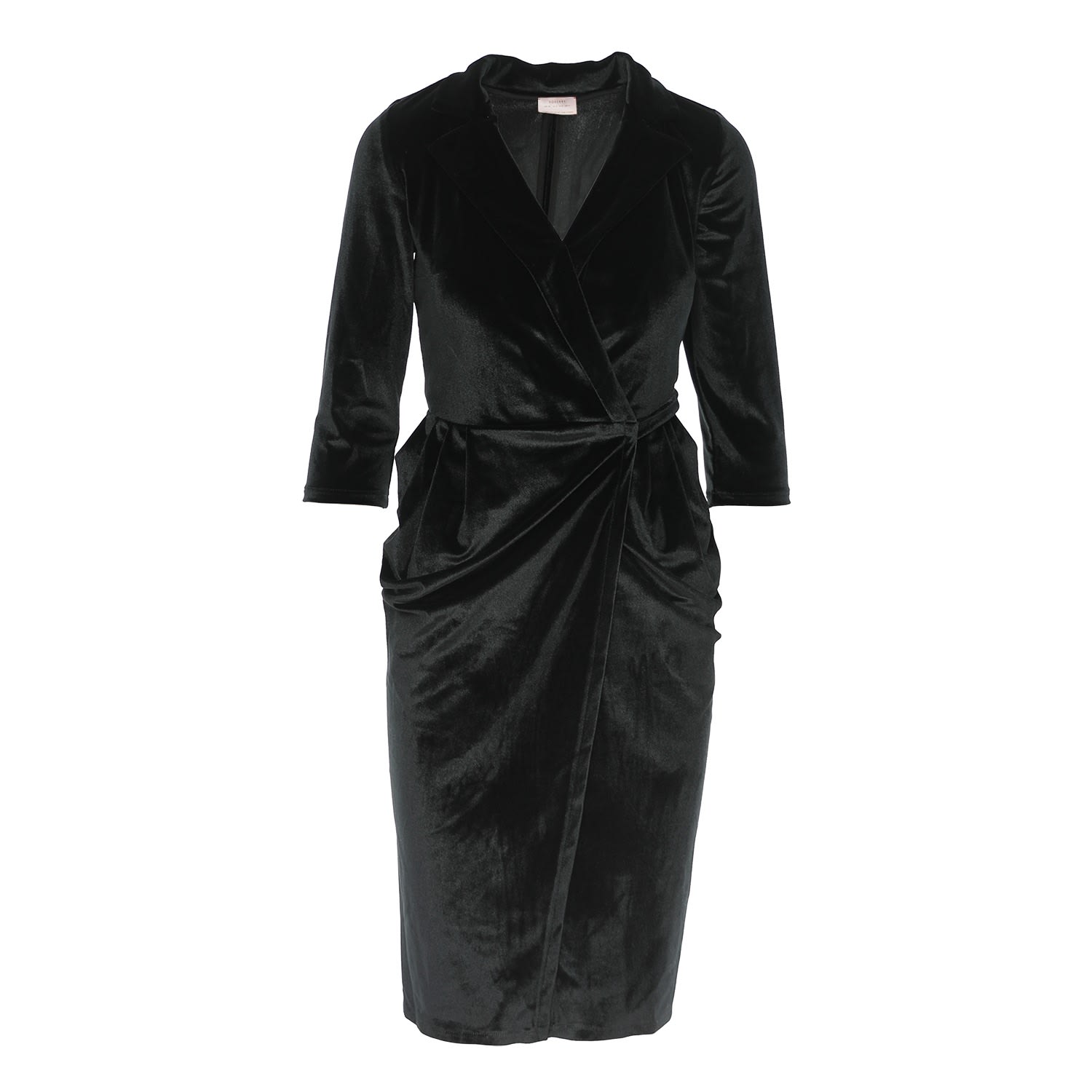 Roserry Women's Cannes Wrap Midi Velvet Dress In Black