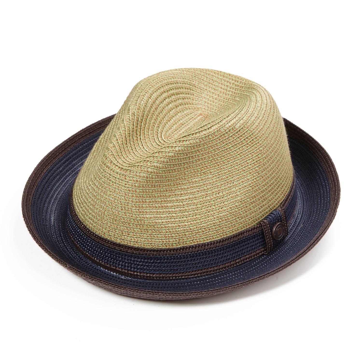 Men's Green Benson Summer Trilby Hat With Two Tone Contrast Brim - Lime | 59Cm | Dasmarca Hats