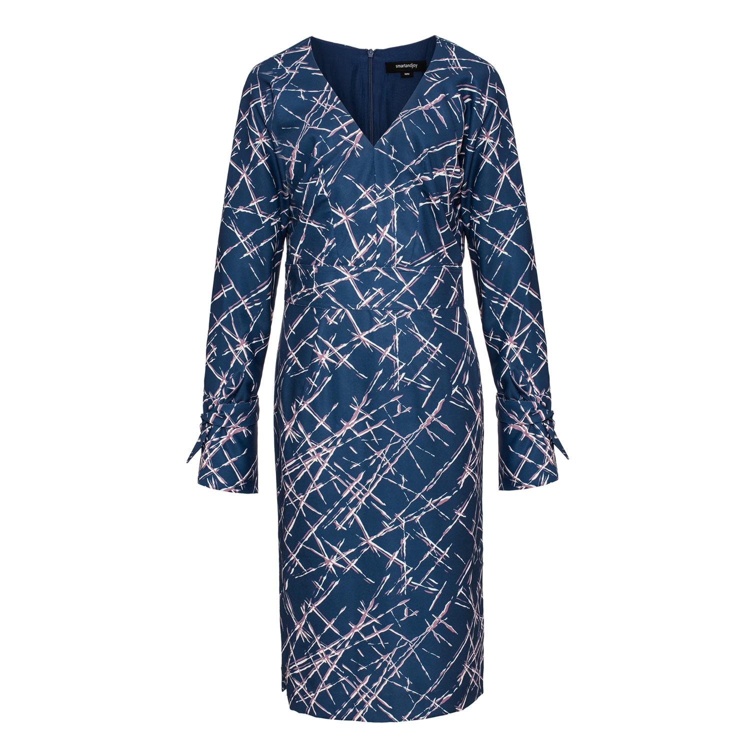 Smart And Joy Women's Blue Graphic Print High Waist Dress In Blue