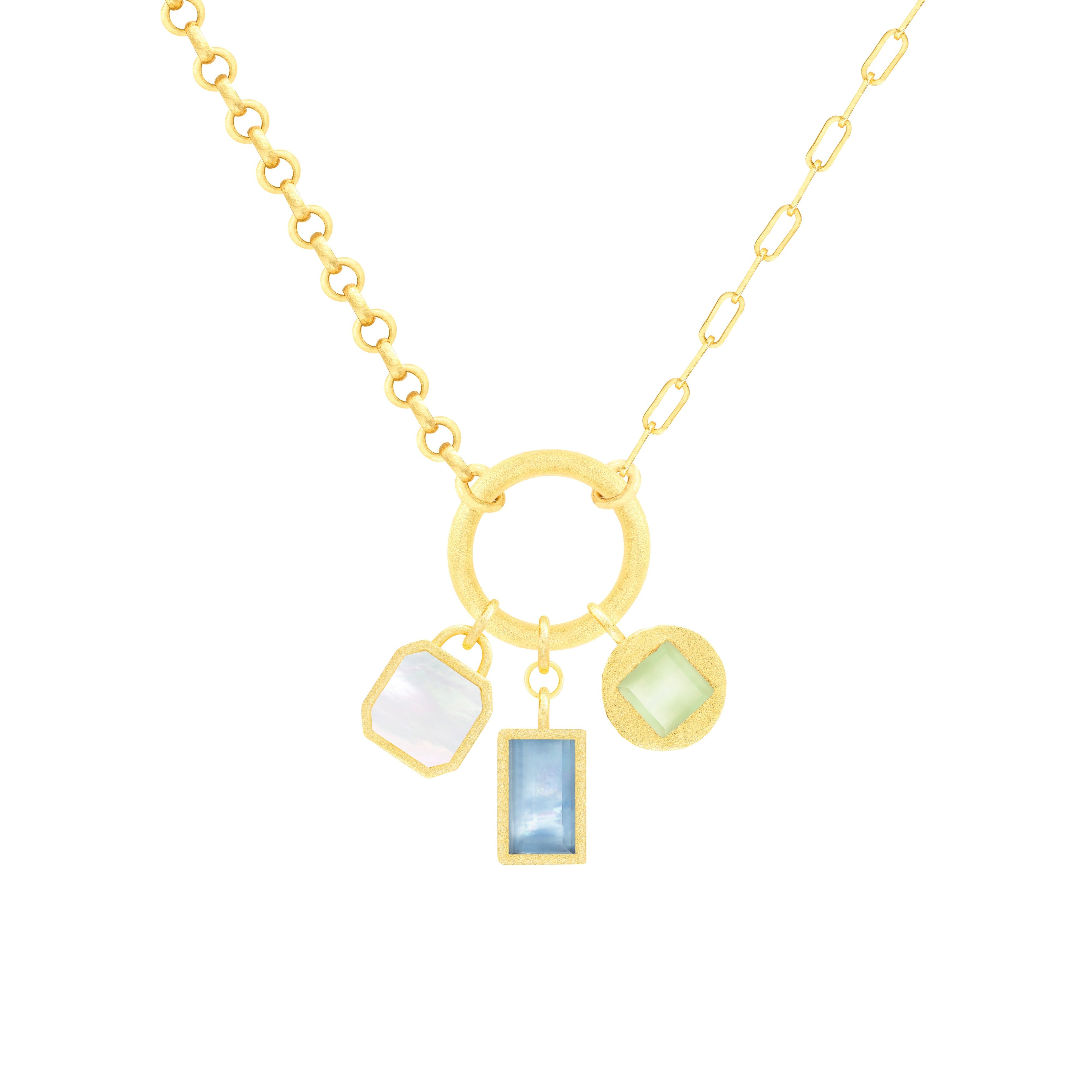 Marcia Moran Women's Green / Blue / Gold Micaela Necklace