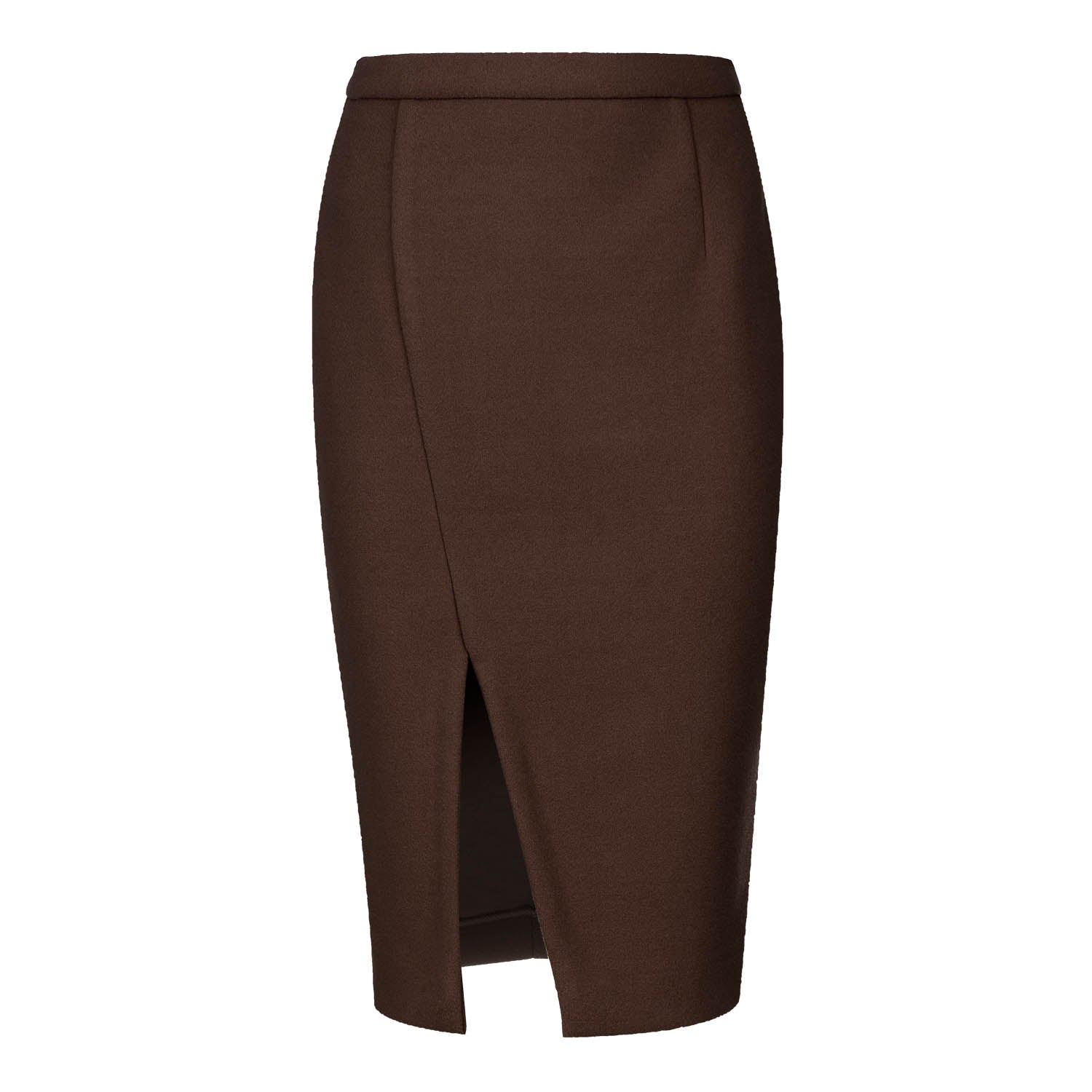 Conquista Women's Chocolate Brown Colour Faux Mouflon Pencil Skirt In Brown