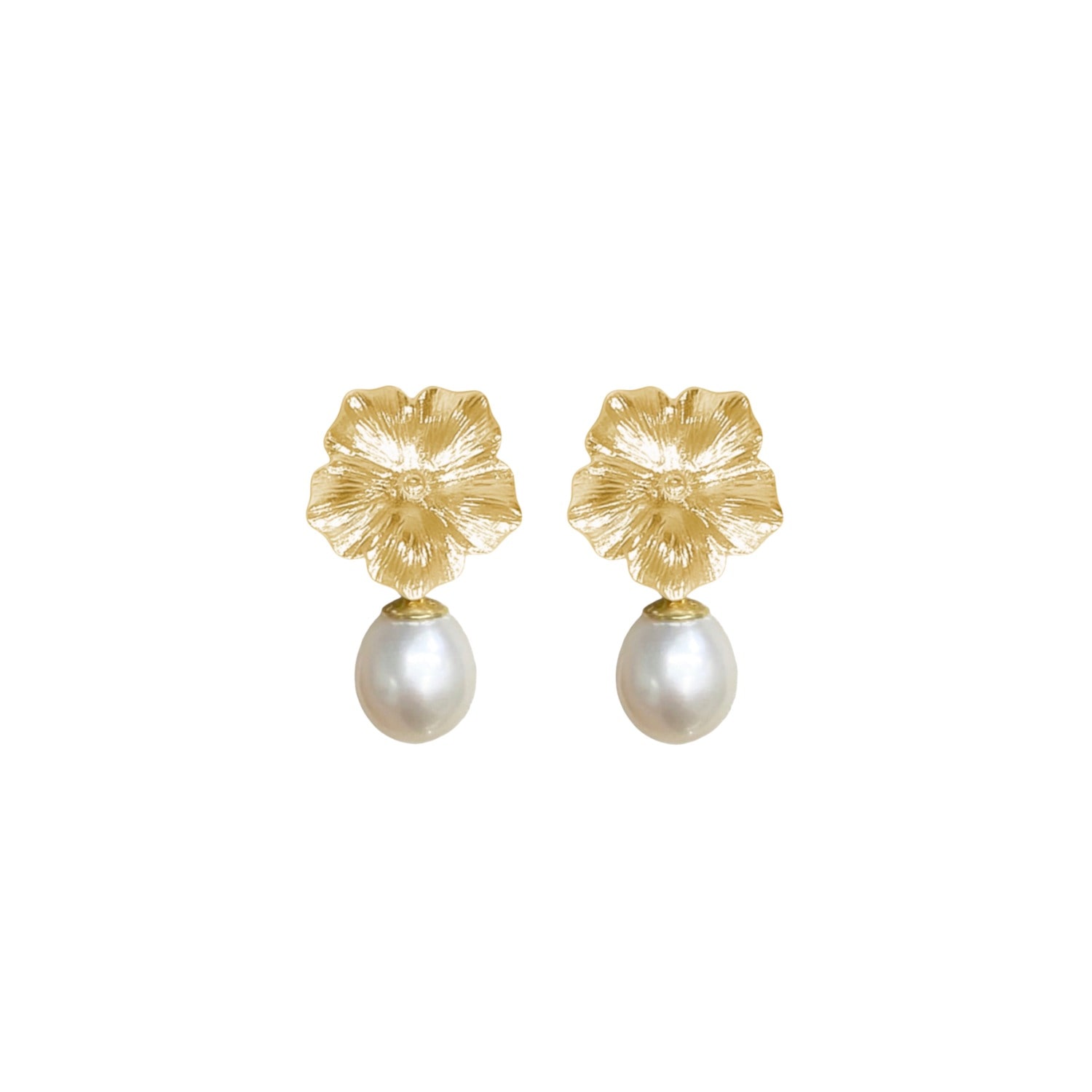 Alegoria Jewellery Women's Gold / White Bavella Pearl Earrings - Gold In Multi