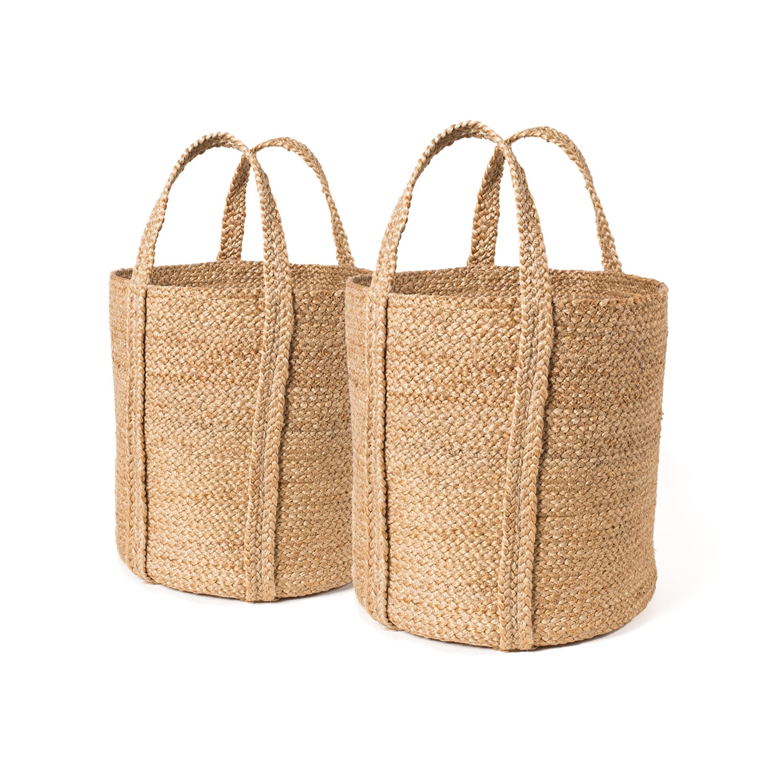 Korissa Neutrals Kata Basket With Handle In Natural - Set Of 2 In Brown